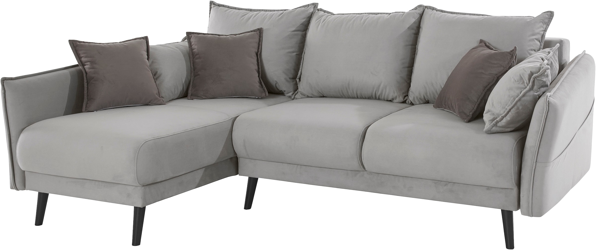 INOSIGN Ecksofa »Asra L-Form«, incl. Bettfunktion und Bettkasten, Seitentasche im Armteil, Federkern