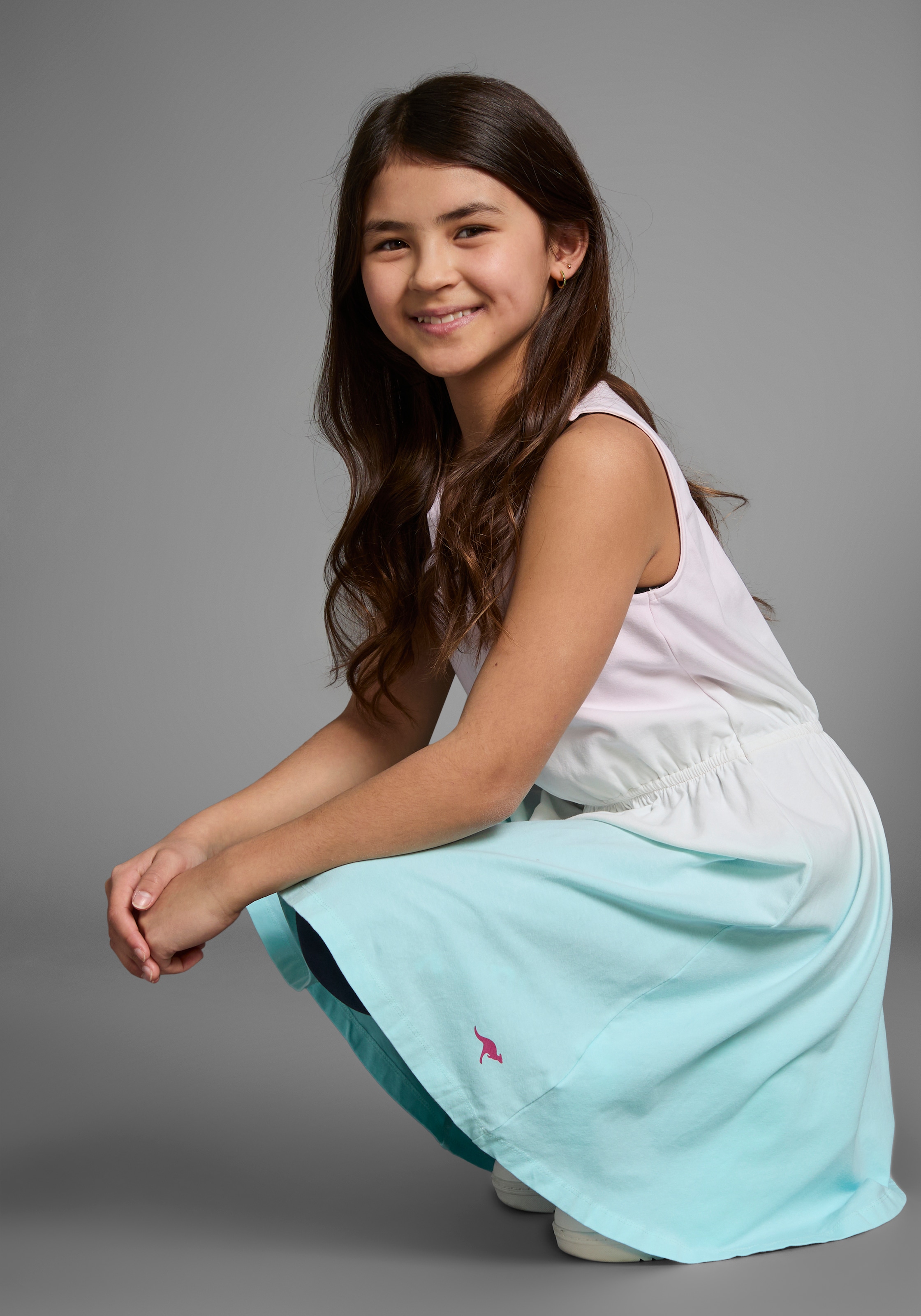 KangaROOS Jerseykleid festliche Anlässe,  kniefreie Länge,  trendiger Dip-Dye-Look