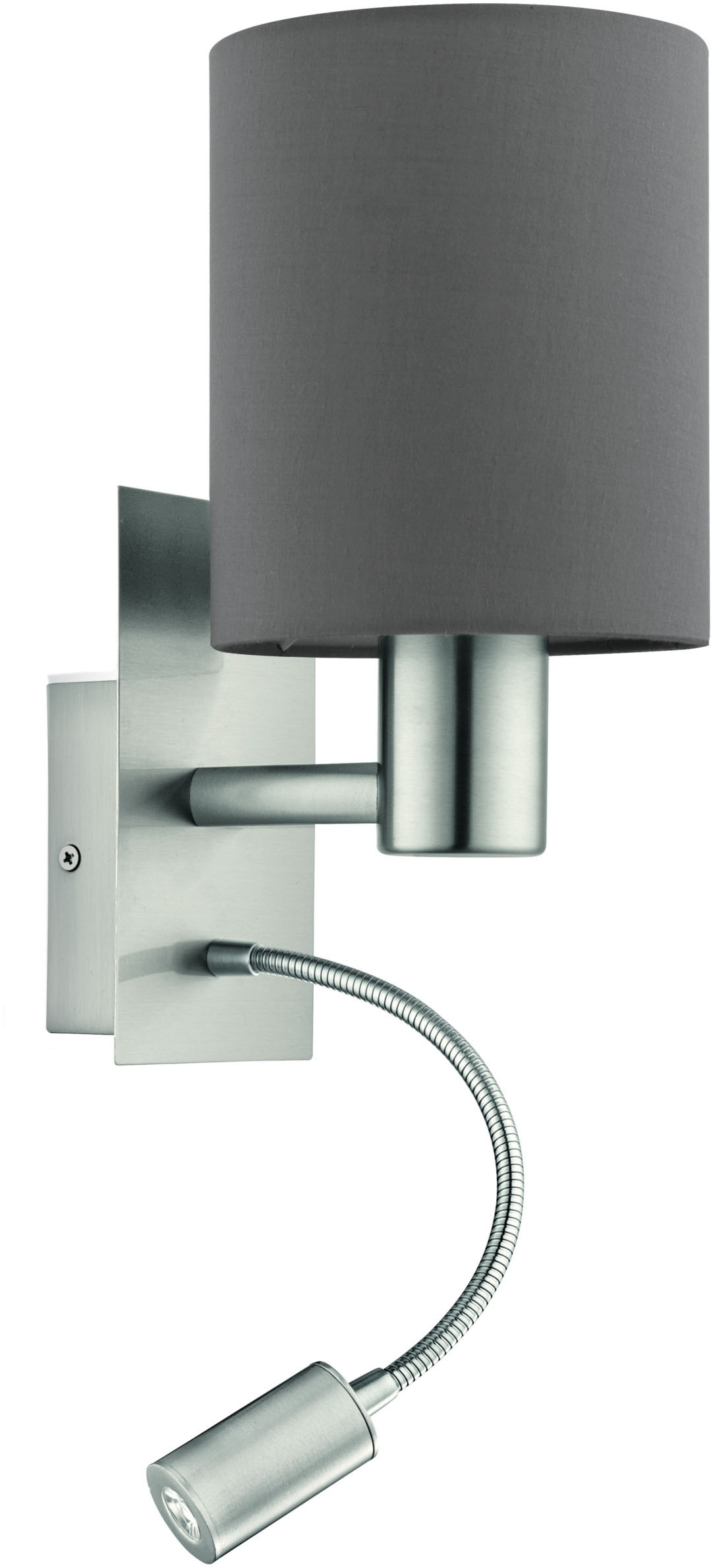 EGLO Wandleuchte »PASTERI Wandlampe - Stahl - E27;LED - 1X40W;1X3,8W - IP20« E27 1 Stk. Warmweiß Wandstrahler, Wandspot, Wohnzimmer, Schlafzimmer, L15 x H38 x AL19,5cm