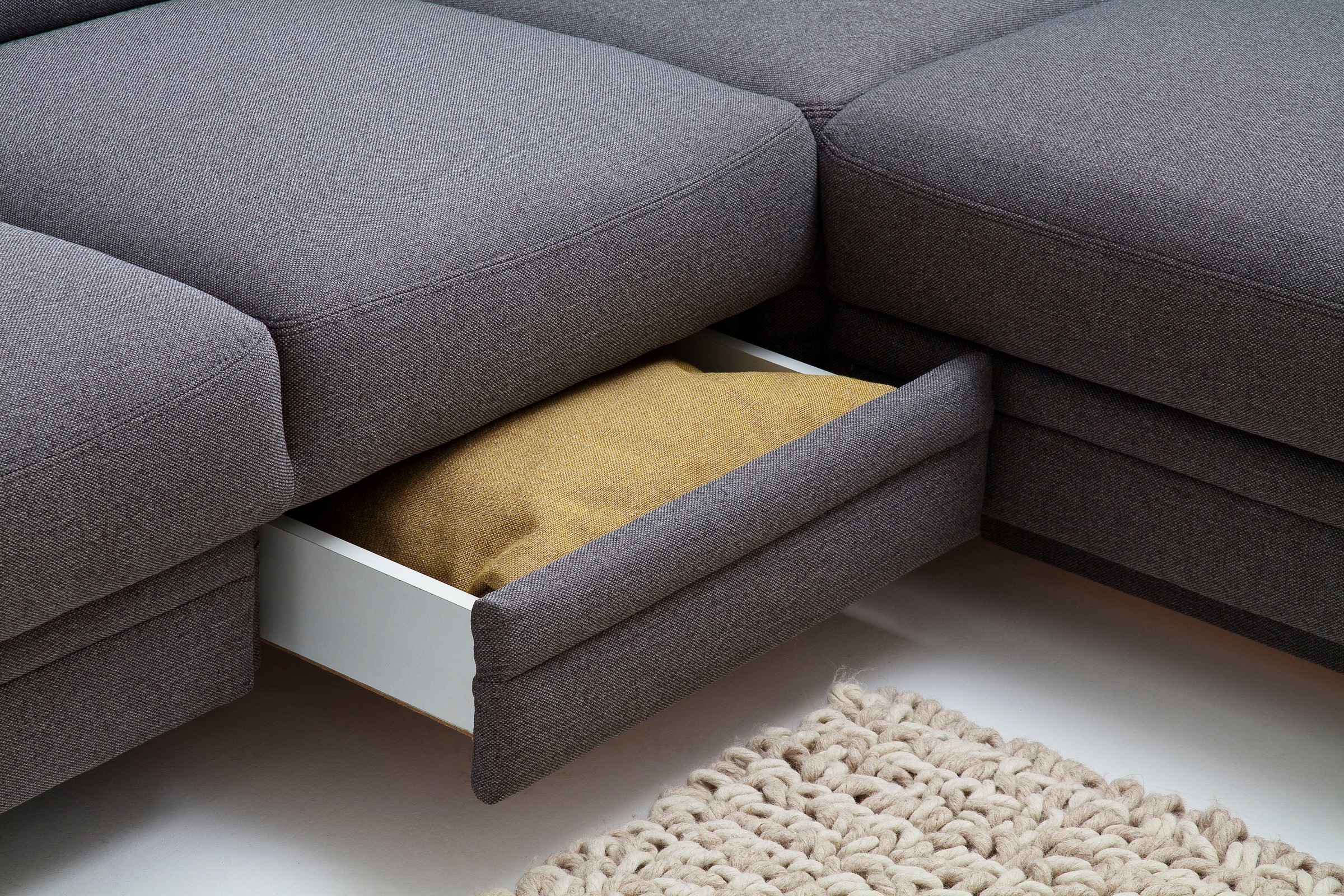 3C Carina Ecksofa »Korfu L-Form«, incl.- 1 Kopfstütze, wahlweise mit Schlafunktion und Stauraum