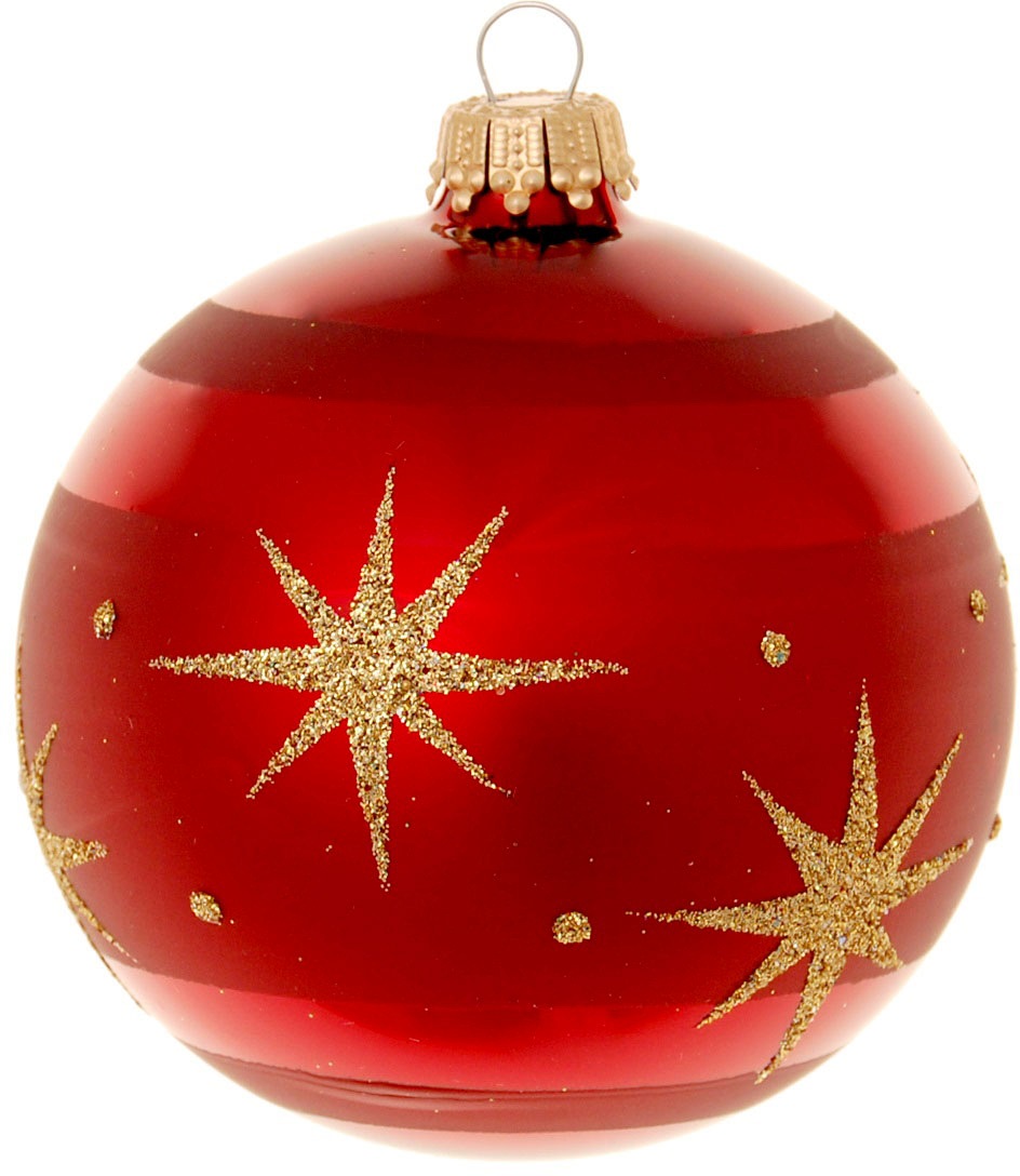 Krebs Glas Lauscha Weihnachtsbaumkugel »Xmas Night "Komet", 8 cm«, (Set, 3 St.), Weihnachtsdeko rot, Christbaumschmuck, Christbaumkugeln aus Glas