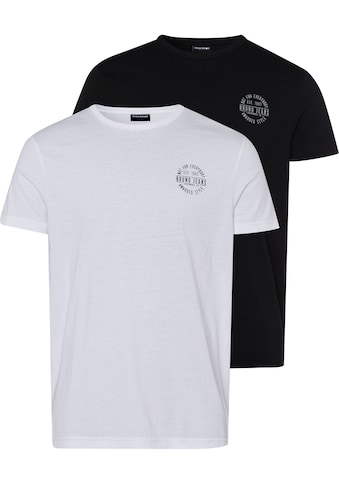 Bruno Banani T-Shirt, (2er-Pack), mit Logoprint auf der Brust kaufen