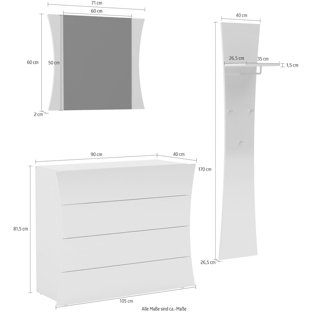 INOSIGN Garderoben-Set »Arco«, (Set, 3 St.)