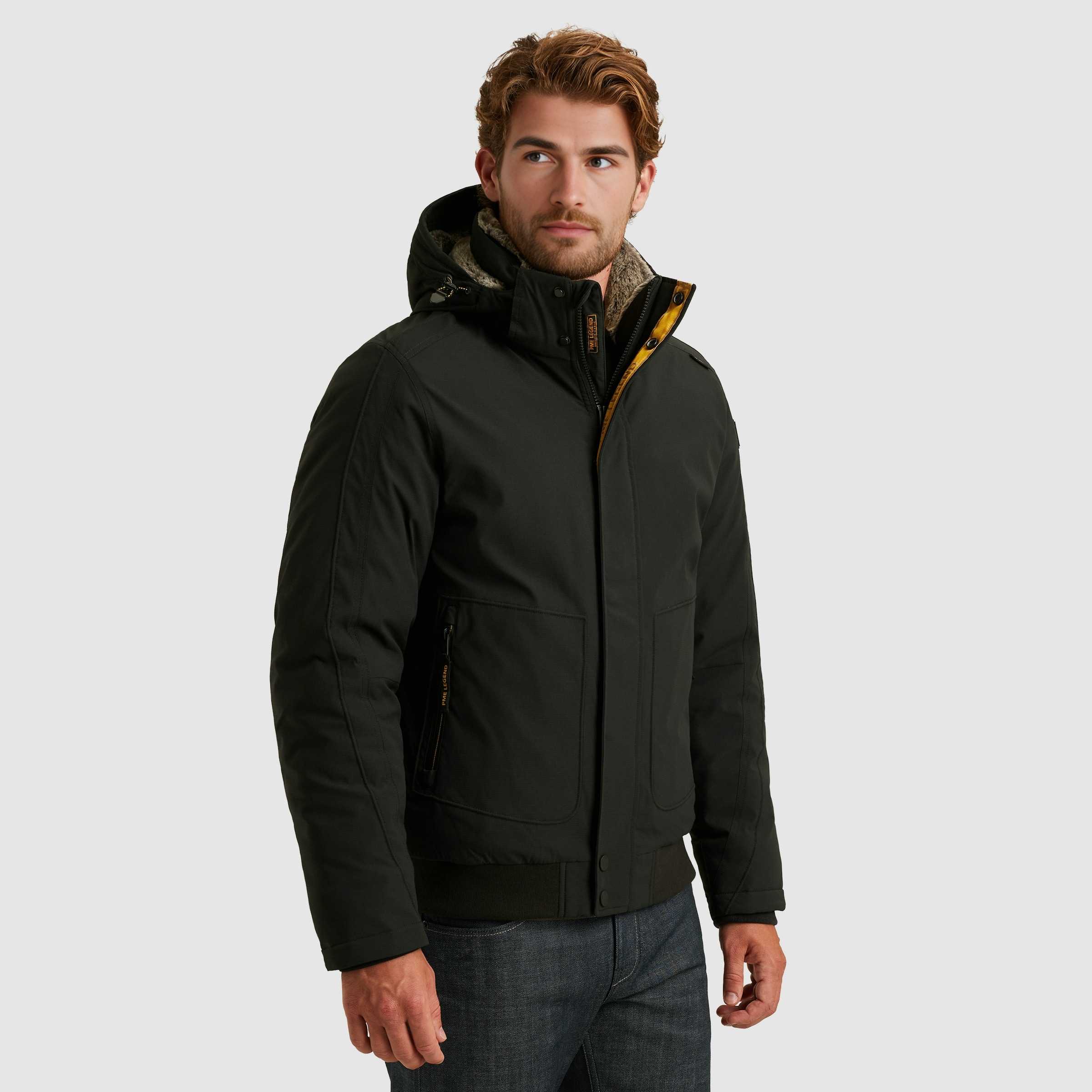 PME LEGEND Winterjacke, mit Kapuze, mit abnehmbarer Kapuze und verdecktem Reißverschluss