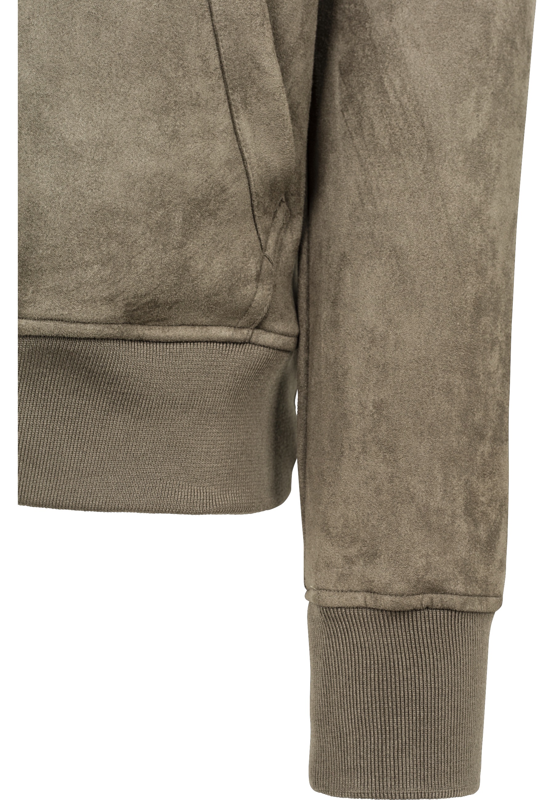 URBAN CLASSICS Rundhalspullover »Urban Classics Herren Imitation Suede Hoody« 1 Stk.