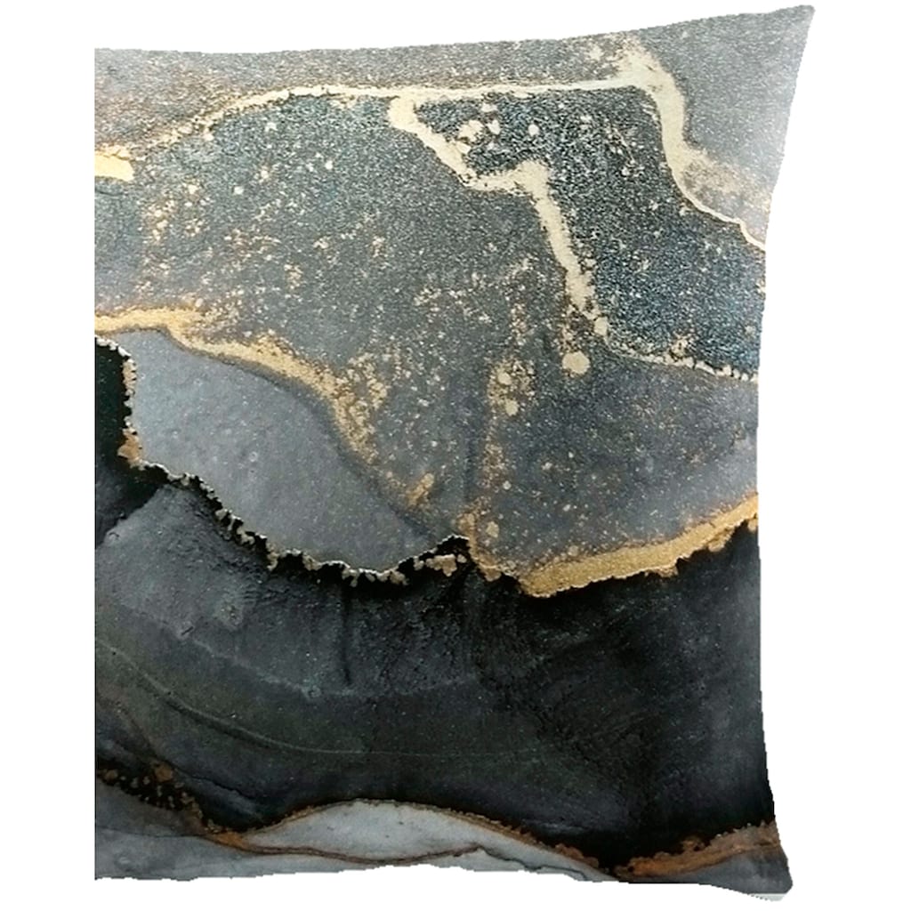 BIERBAUM Wendebettwäsche »Grey Stone«, (2 tlg.), Mako-Satin, 100 % Baumwolle, in Mamoroptik, pflegeleicht