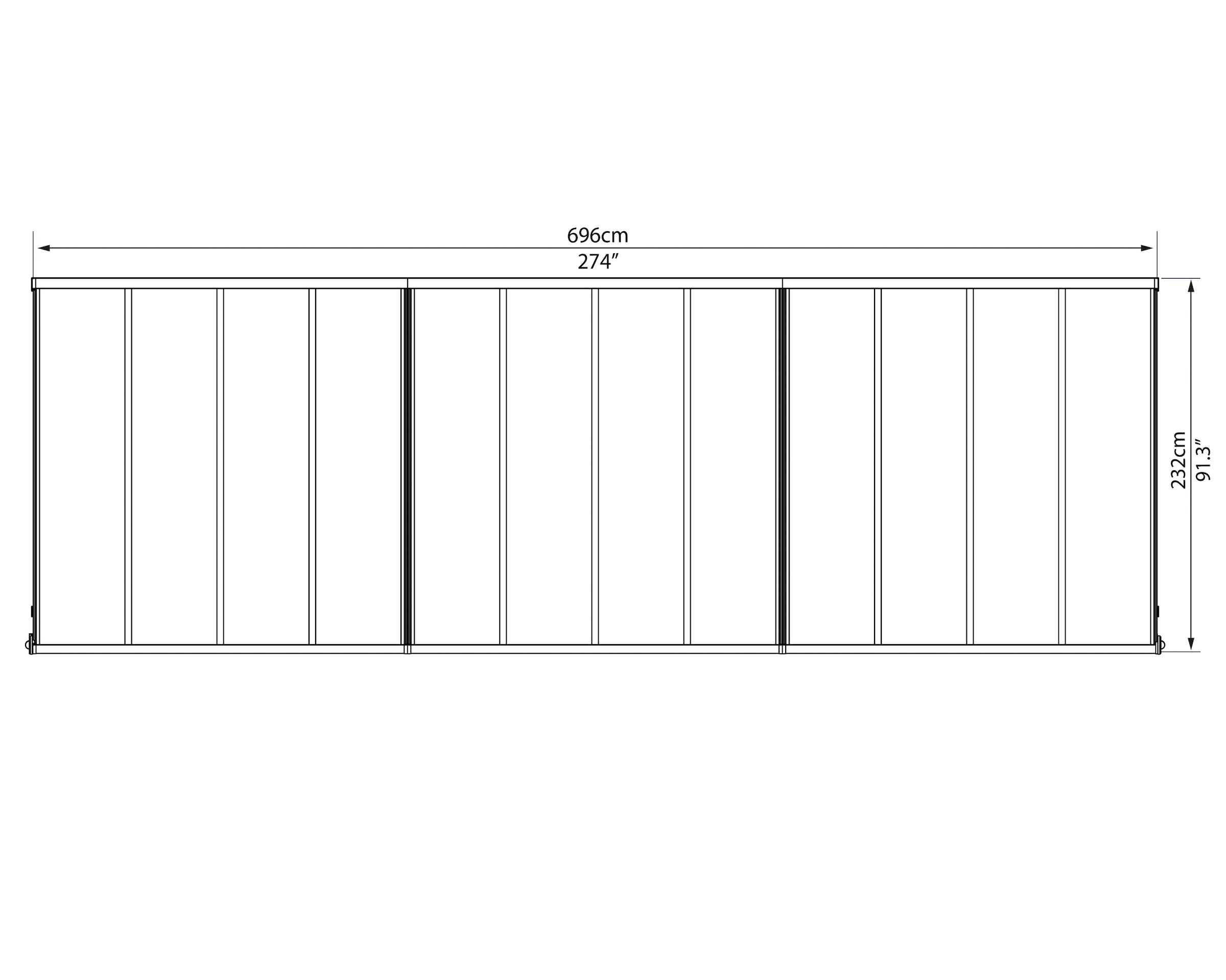 Palram - Canopia Terrassendach, BxT: 690x230 cm