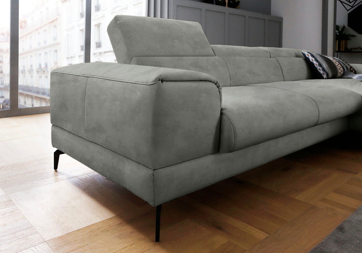 W.SCHILLIG Ecksofa »piedroo, Designsofa mit tollem Sitzkomfort, L-Form«, Kopfteilverstellung, wahlweise mit Sitztiefenverstellung, Breite 303cm