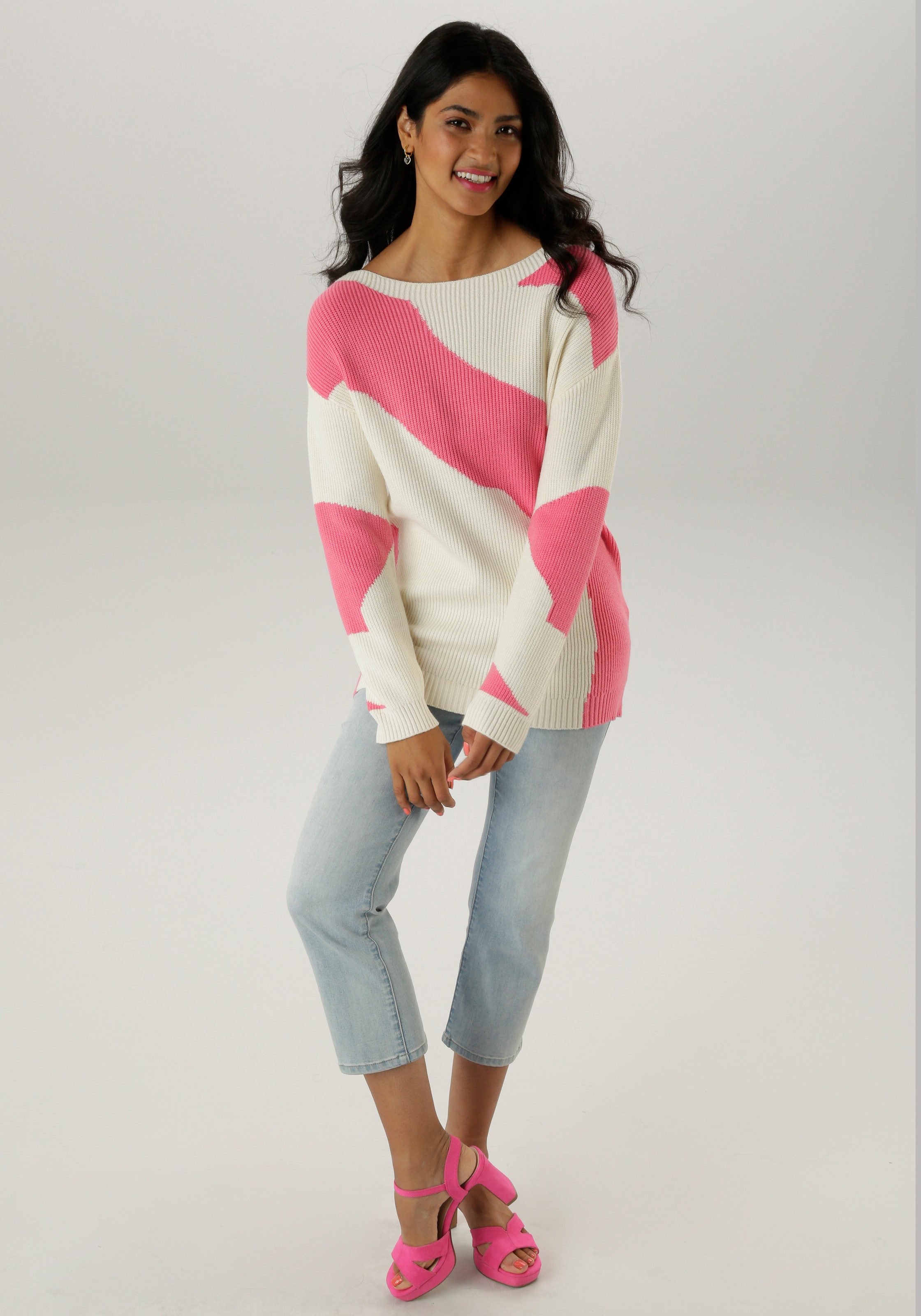 Aniston SELECTED Strickpullover, aus weichem Grobstrick