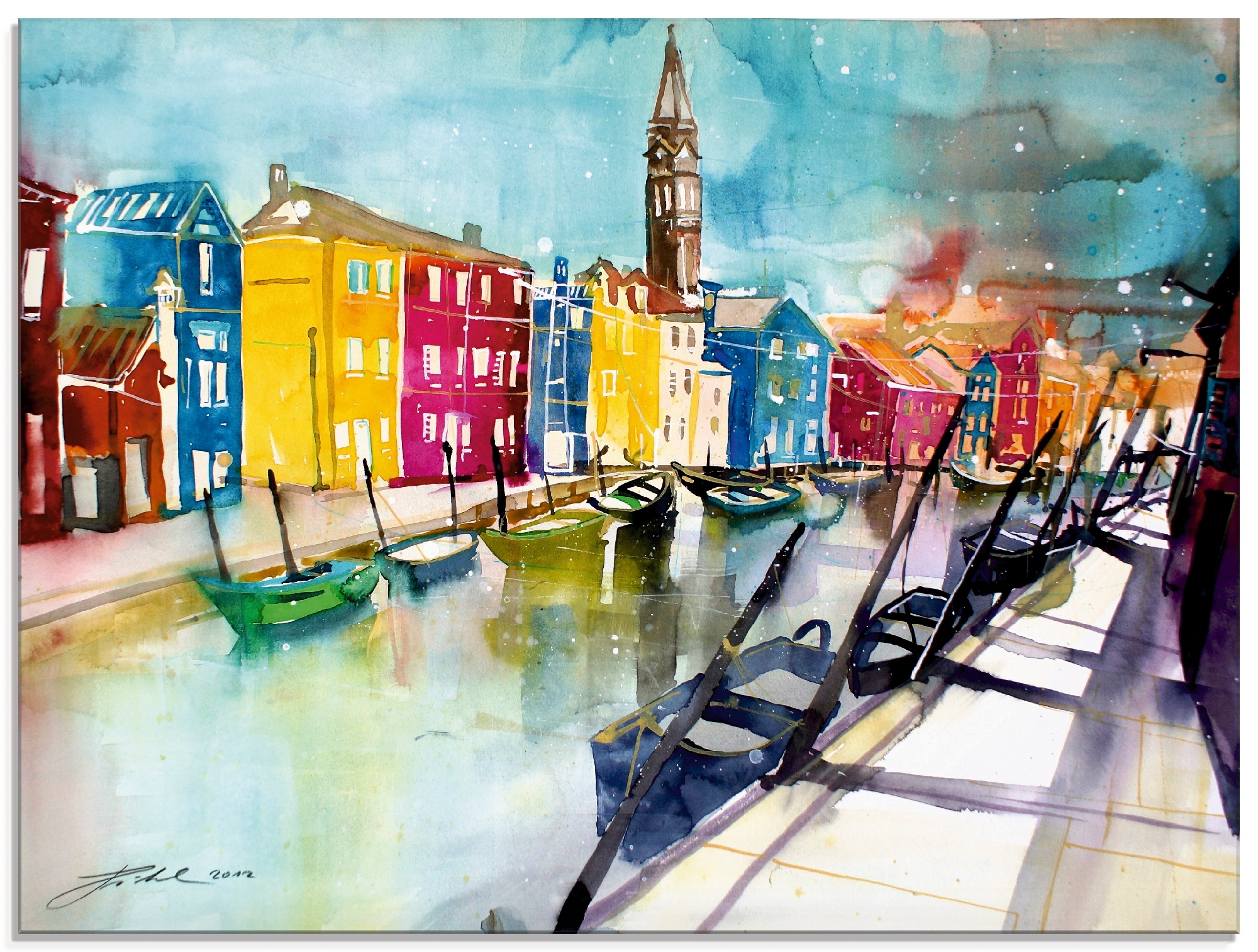 Artland Glasbild »Venedig Bunt« Italien 1 Stk. tlg. in verschiedenen Größen günstig online kaufen