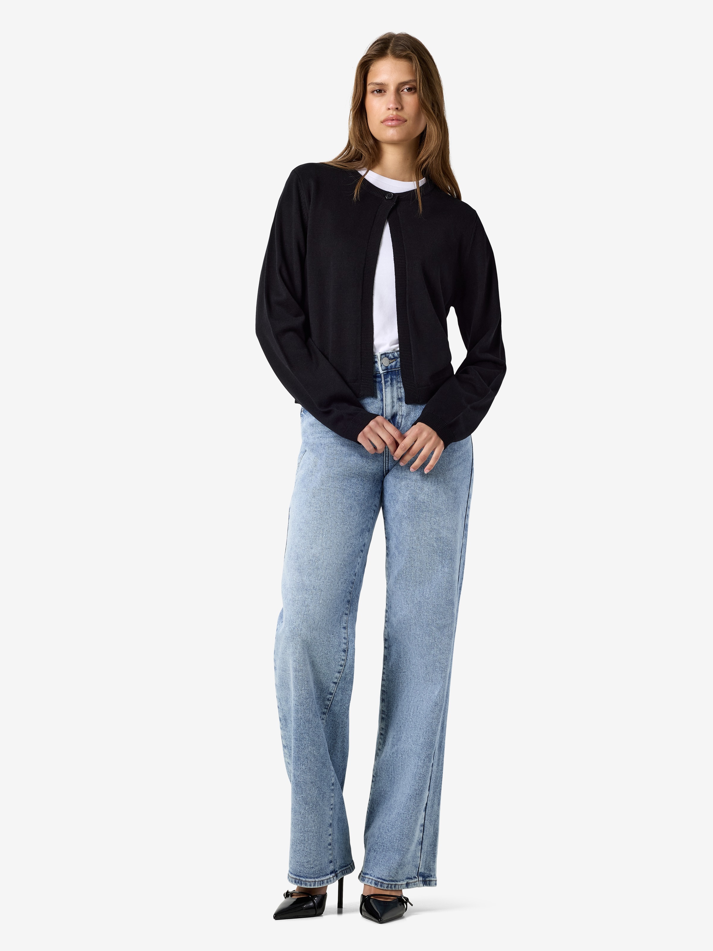 Noisy may Strickjacke »NMMAYSA L/S O-NECK KNIT CARDIGAN NOOS« Baumwollmischung, regular fit