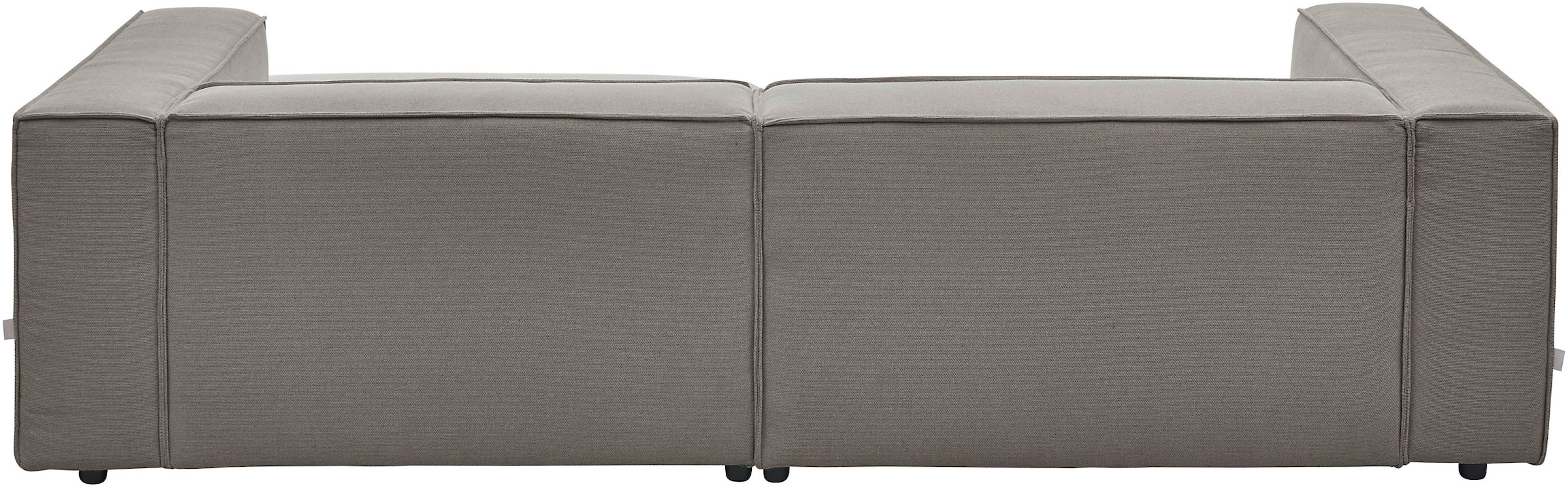 LeGer Home by Lena Gercke Ecksofa »PIARA mit Kedernaht, Cord, Leinenoptik o. Strukturstoff, Couch, L-Form«, wahlweise Ottomane rechts/links, schwarze Füße, bequemer Sitzkomfort