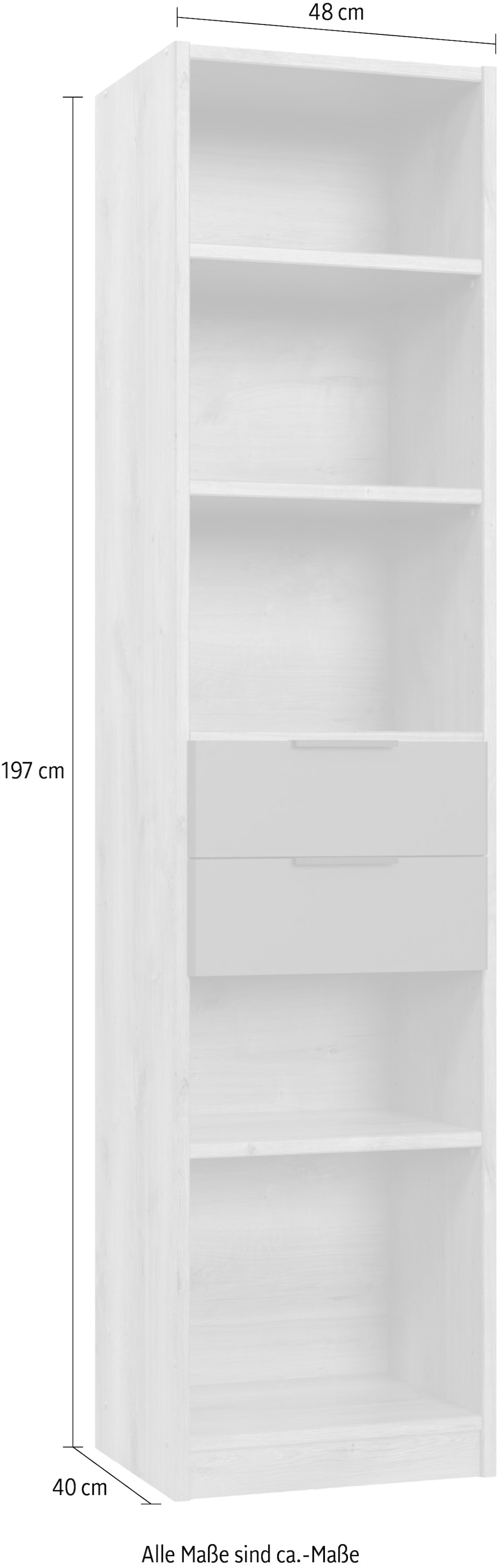 Wimex Standregal »Texel inkl. zwei Schubladen und 5 Stauraumfächern« mit Metallgriffen