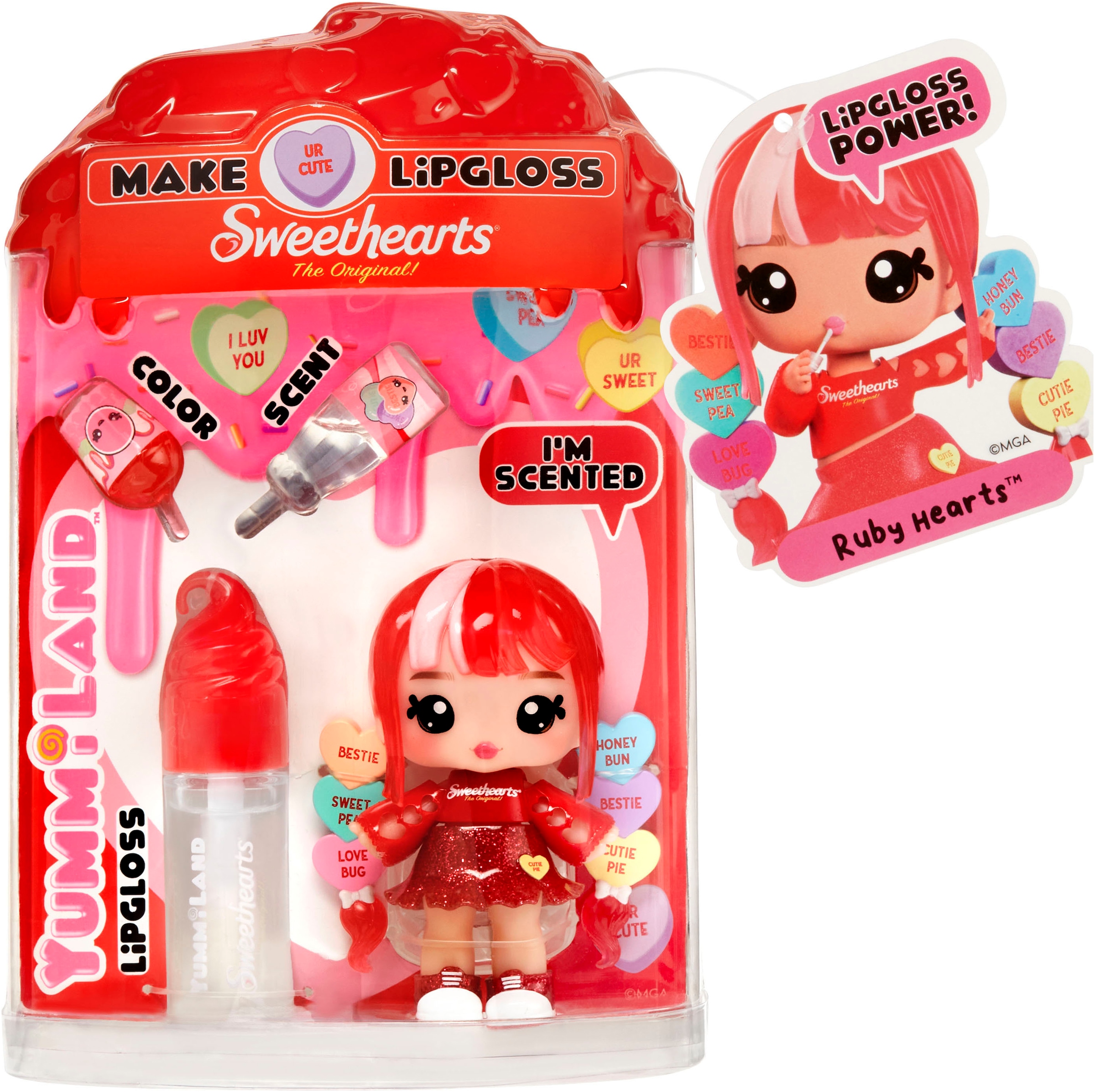 YUMMILAND Minipuppe »Yummiland Sweet Lip Gloss-Ruby Hearts« inklusive Schlüsselanhänger