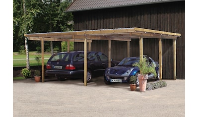 Doppelcarport »Eco 1«, Holz, 250 cm, braun