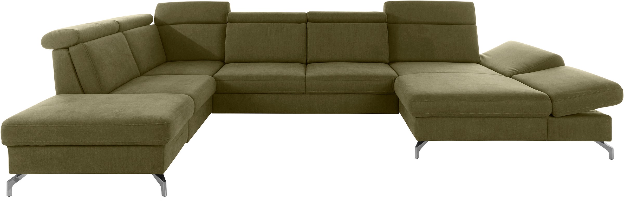 sit&more Wohnlandschaft »Brisbane U-Form«, Fußhöhe 12 cm, inklusive Sitztiefen-, Armteil- und Kopfteilverstellung