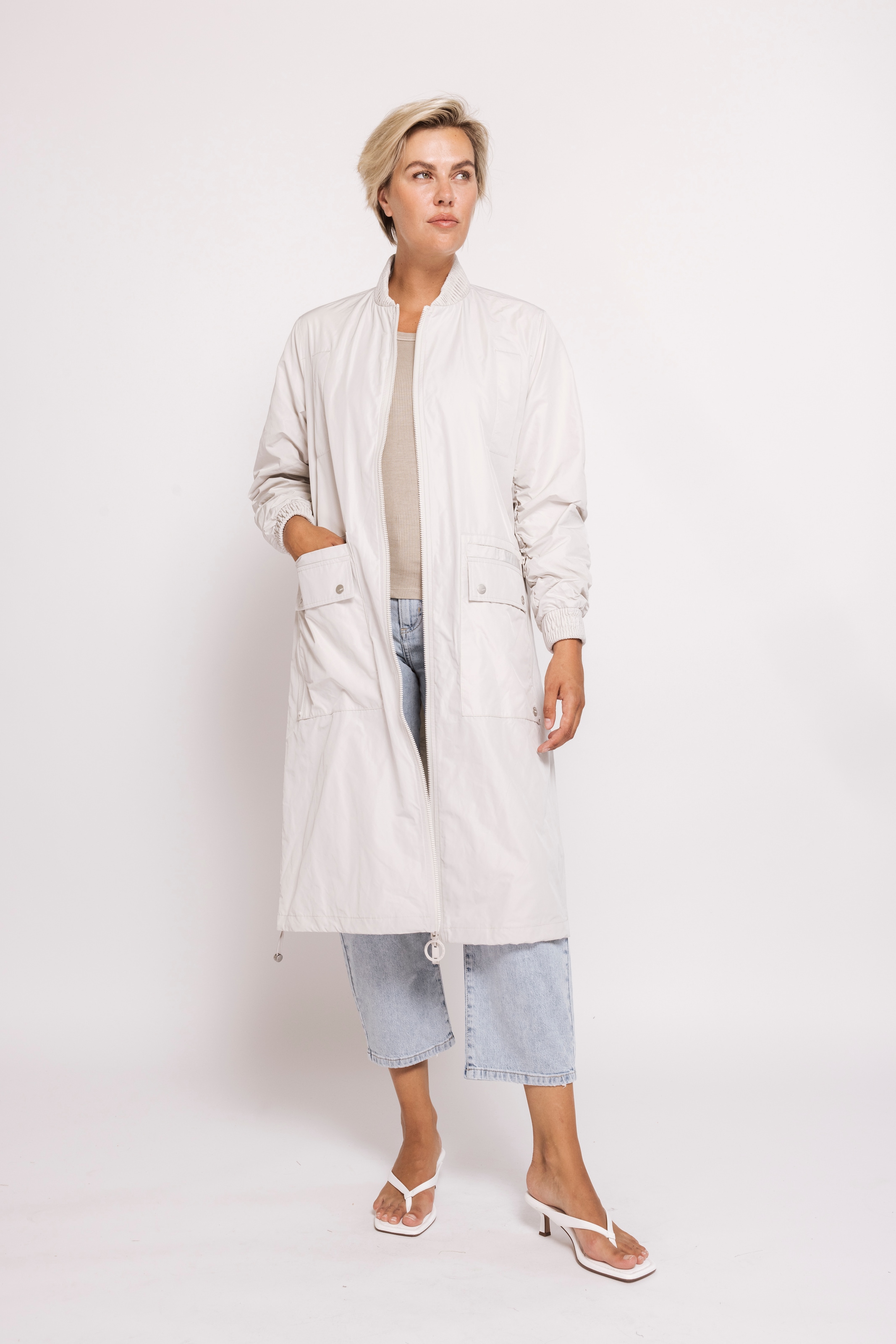 Zhrill Langmantel »ZHPANTA Mantel Bomberstyle« im Blouson-Look und mit Reißverschluss