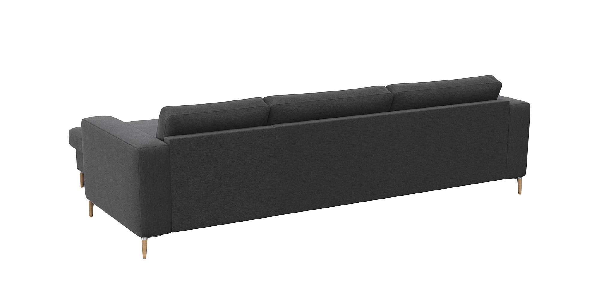 FLEXLUX Ecksofa »Fiore, super Sitzkomfort durch Kaltschaum im Sitz, L-Form«, breite Armlehnen, Kaltschaum, Füße Alu+ Eiche