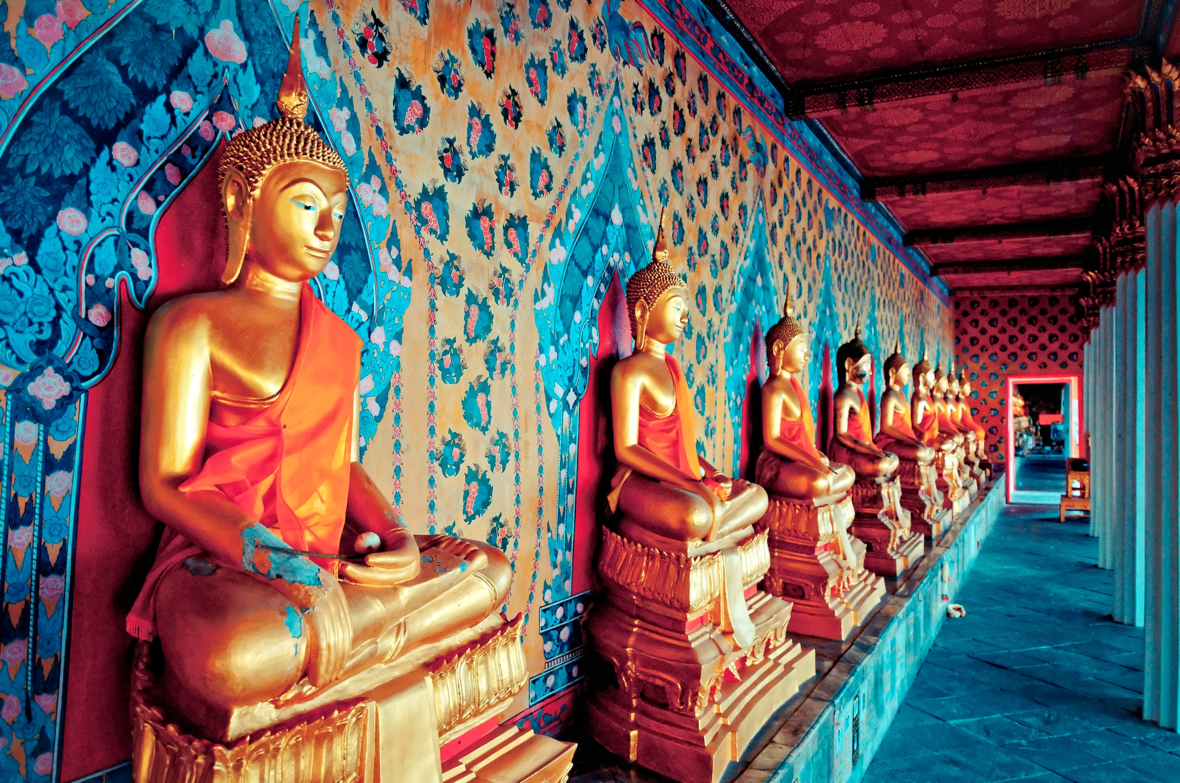 Papermoon Fototapete »Golden Statues of Buddha« glatt günstig online kaufen