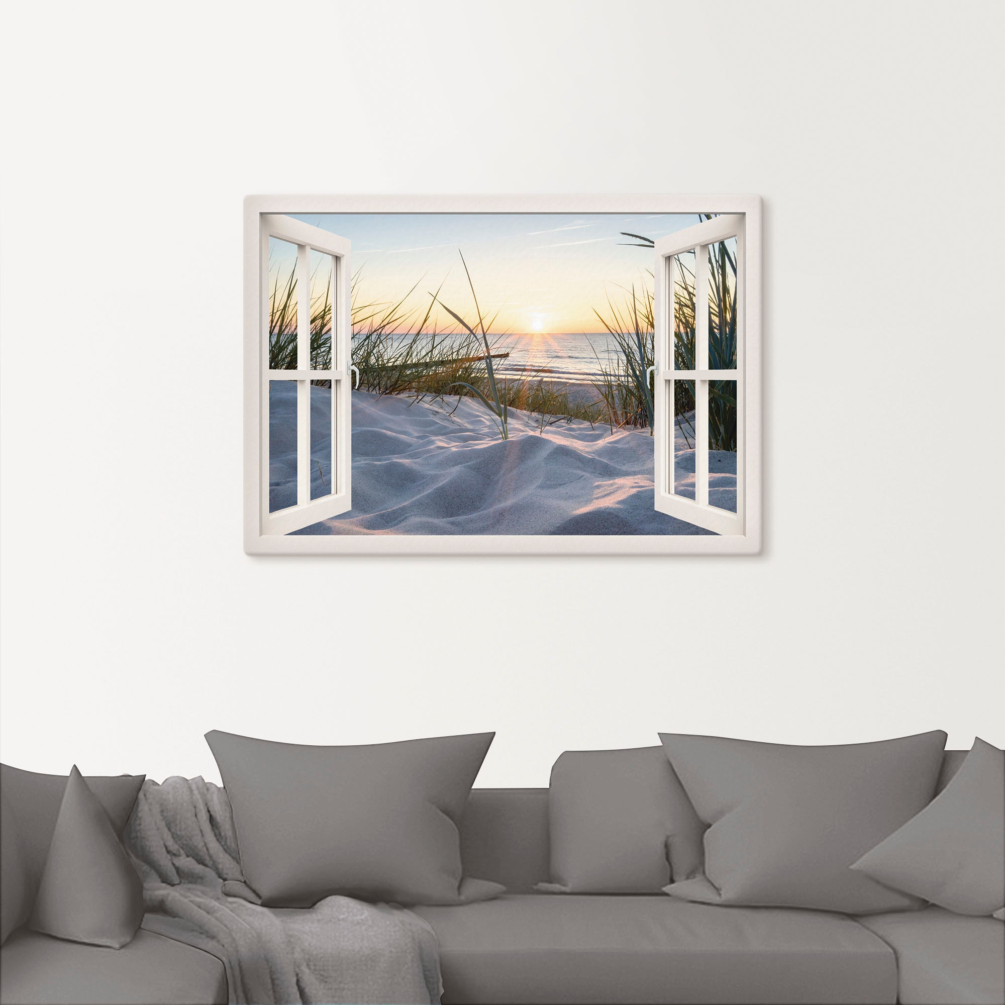 Artland Wandbild "Ostseestrand durchs Fenster", Meer Bilder, (1 St.), als A günstig online kaufen