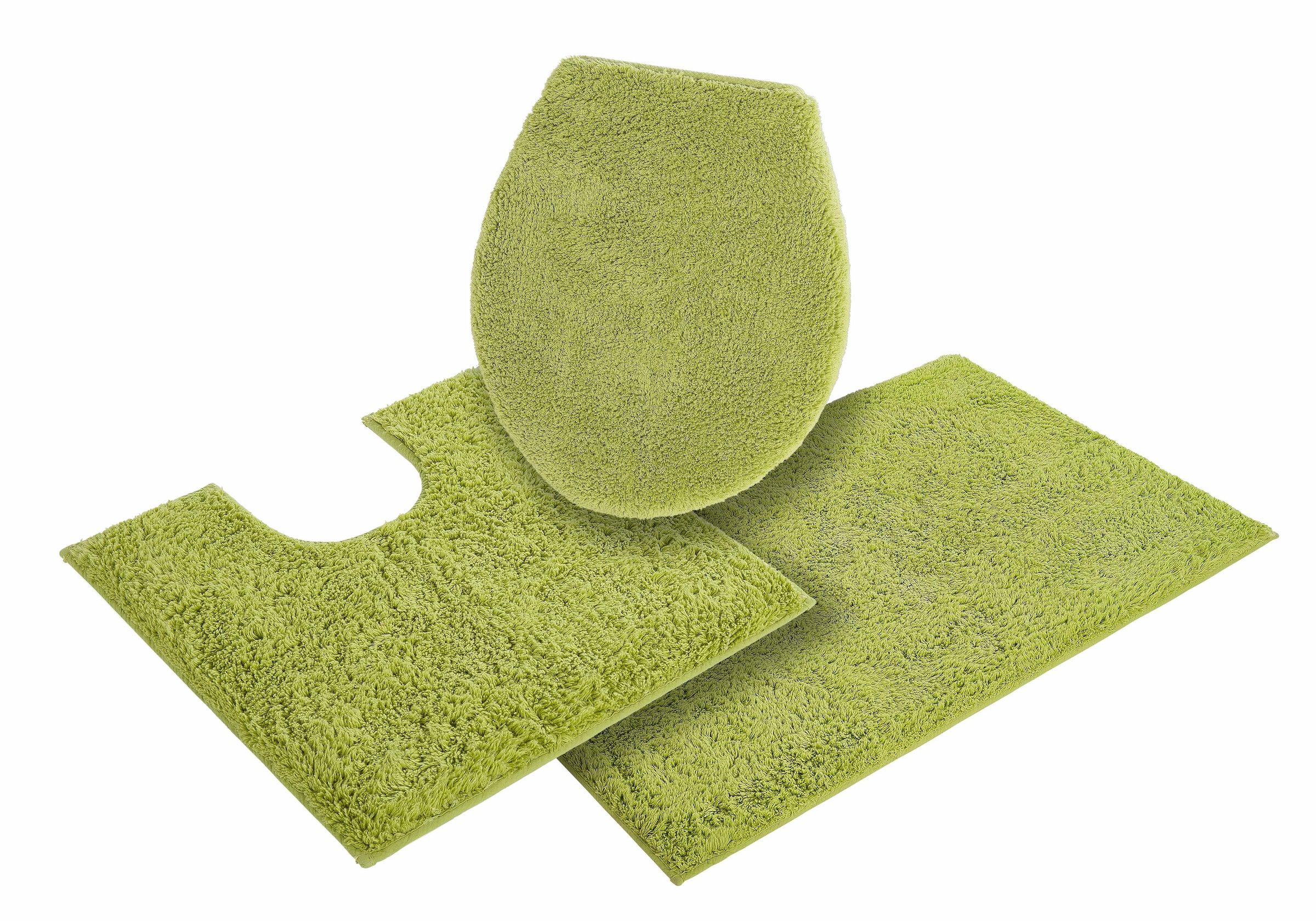 my home Badematte »Maren, Badvorleger, Badezimmer Teppich«, rutschhemmend beschichtet, fußbodenheizungsgeeignet, Bio-Baumwolle, Badteppich, Badematten auch als 3 teiliges Set