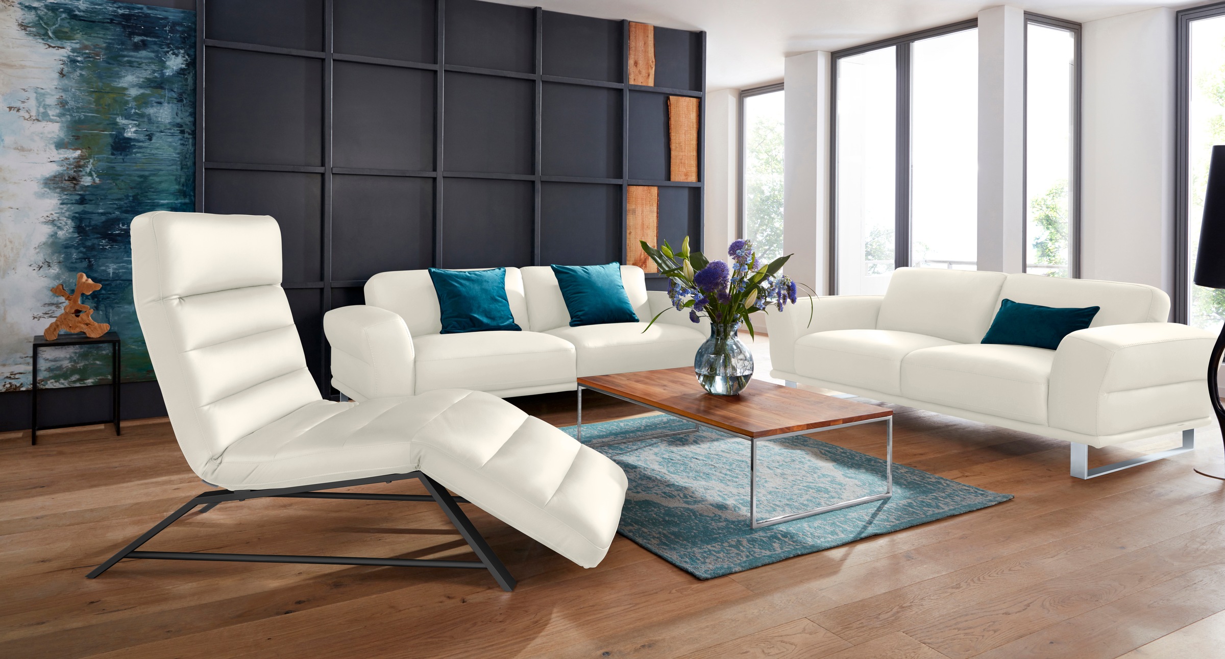 W.SCHILLIG 2,5-Sitzer »montanaa«, mit Metallkufen in Silber matt, Breite 212 cm