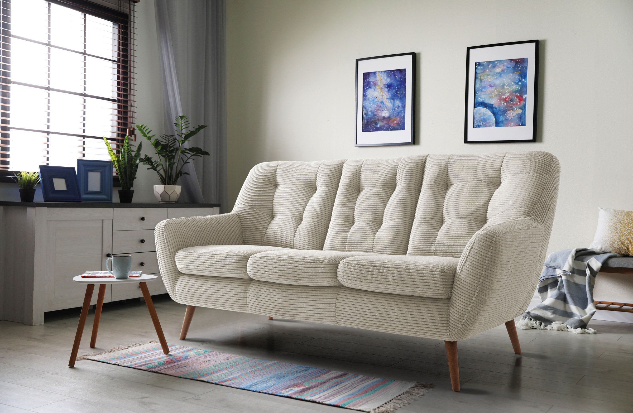 exxpo - sofa fashion 3-Sitzer »Scandi, bequem, aufwendige Rückenpolsterung günstig online kaufen