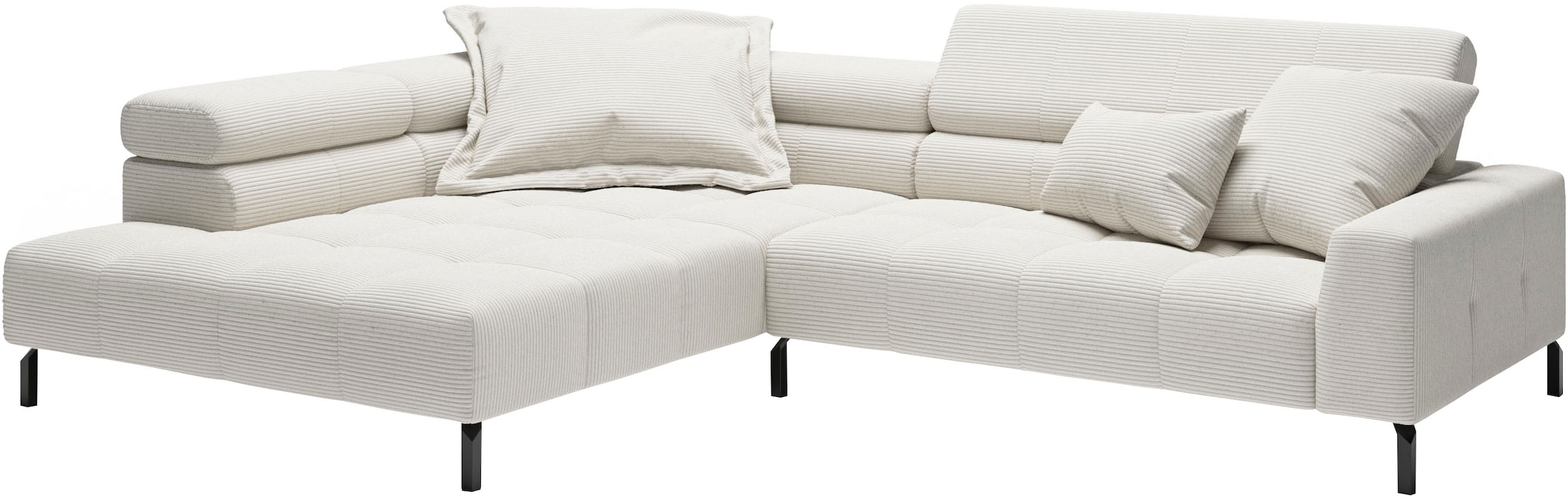 Places of Style Ecksofa »Cleveland, L-Form, incl. Kopfteilverstellung, Breite 311 cm«, wahlweise elektrischer Sitzvorzug