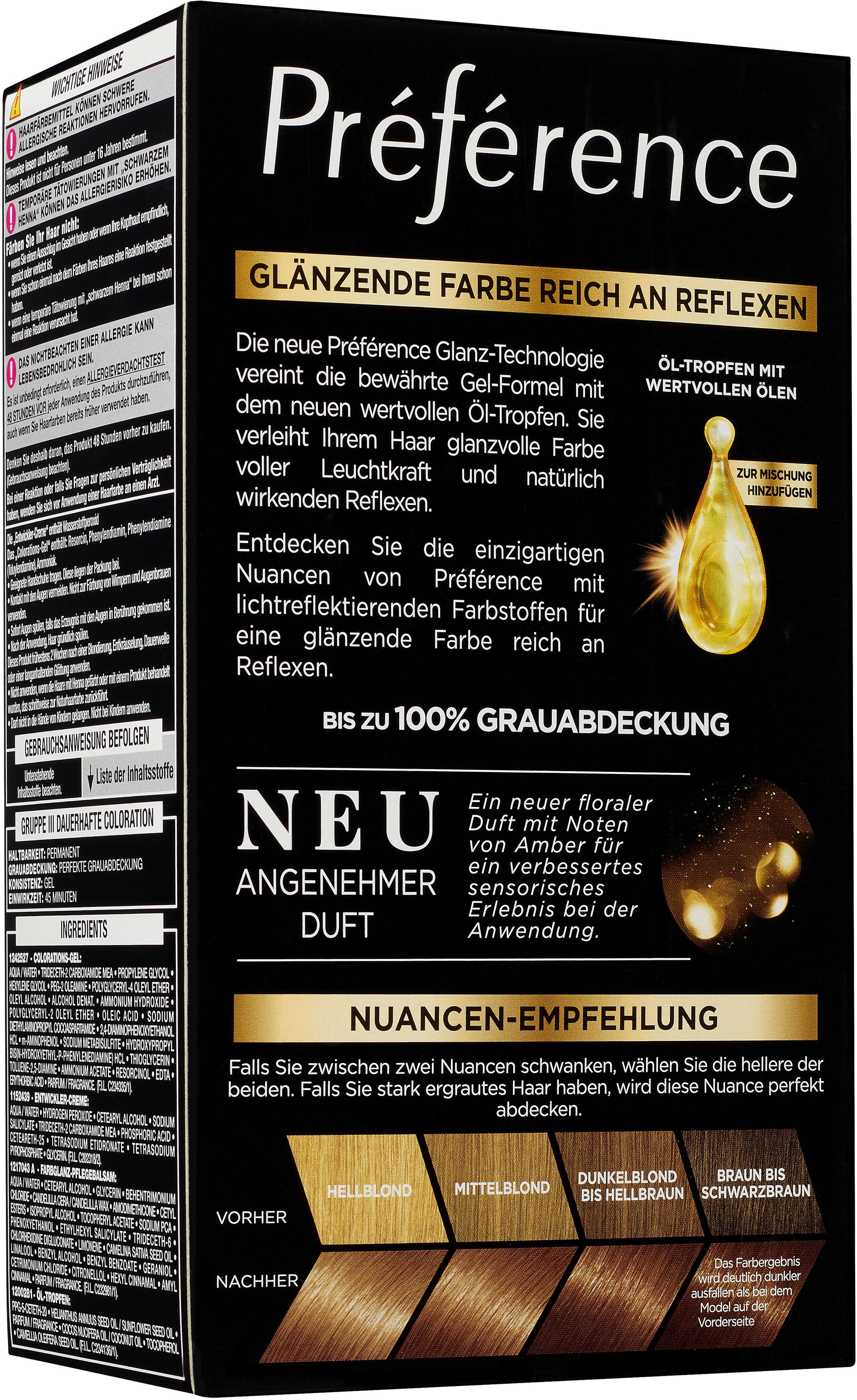 L'ORÉAL PARIS Coloration »Préférence«, (3 tlg.), mit pflegender Formel