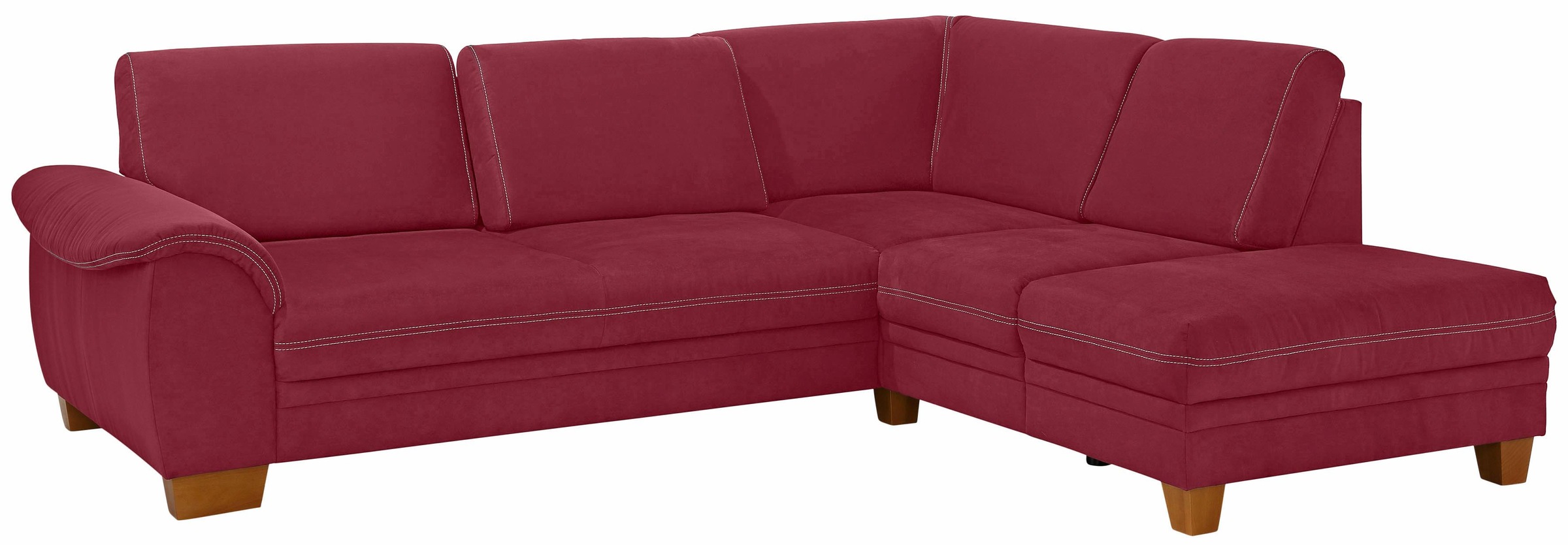 Home affaire Ecksofa »Husum L-Form« mit Sitztiefenverstellung, Federkern-Polsterung und Kontrastnaht