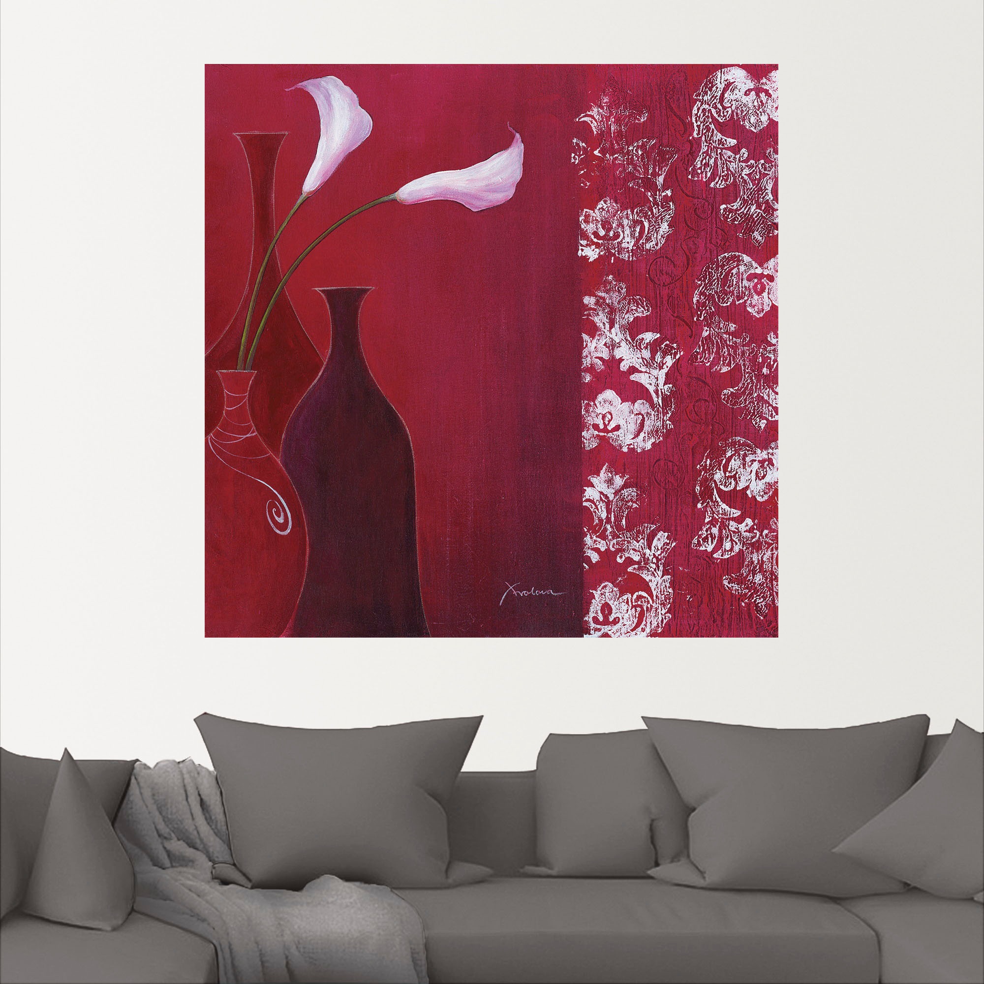 Artland Wandbild »Callas in Vase«, Vasen & Töpfe, (1 St.), als Leinwandbild, Wandaufkleber in verschied. Größen