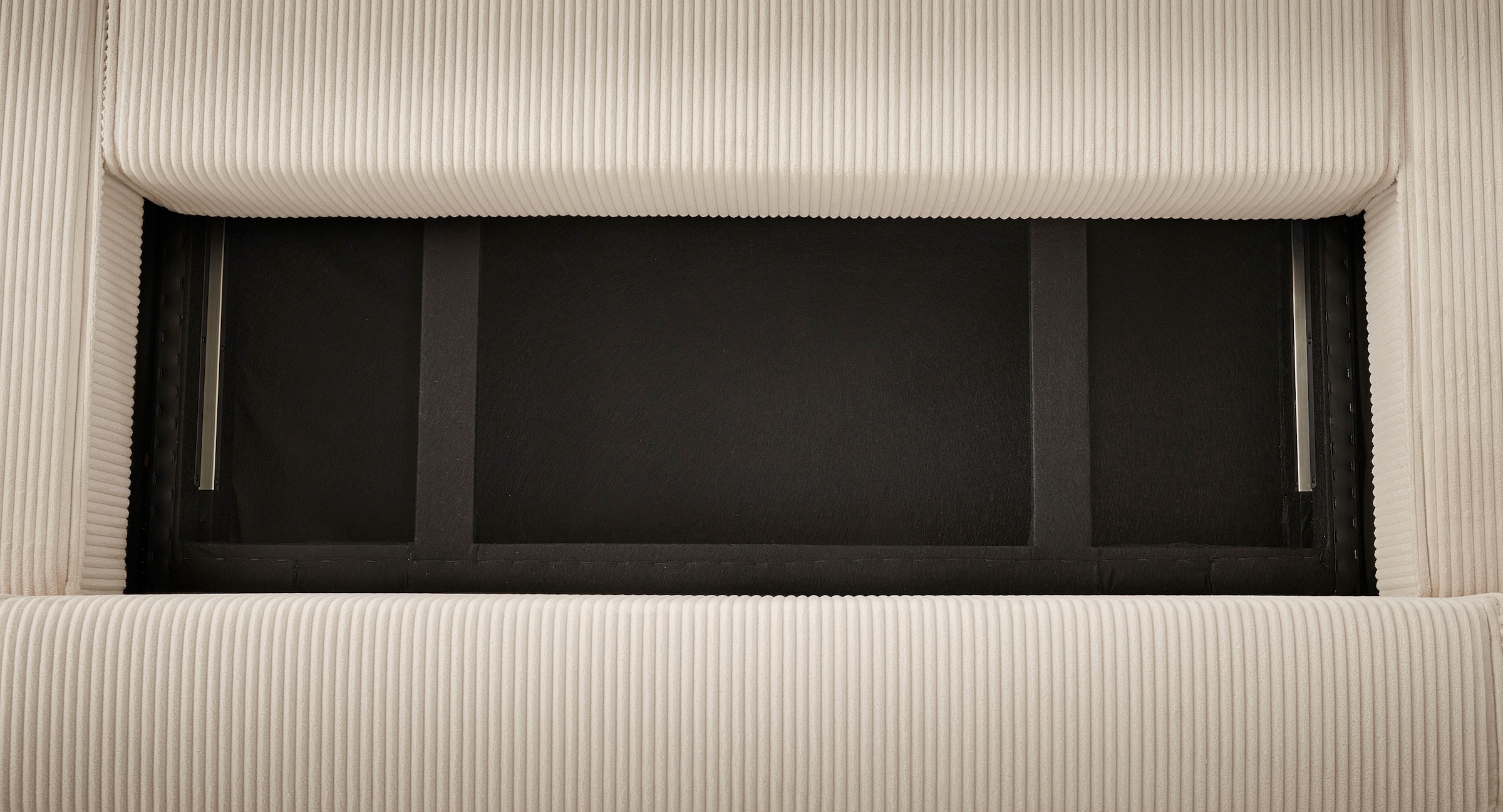 OTTO home Wohnlandschaft »Cassi, 311 cm, U-Form, Schlafsofa, Dauerschläfer, Boxspringfederung«, Schlaffunktion m. Bettkasten (Cord-Bezug