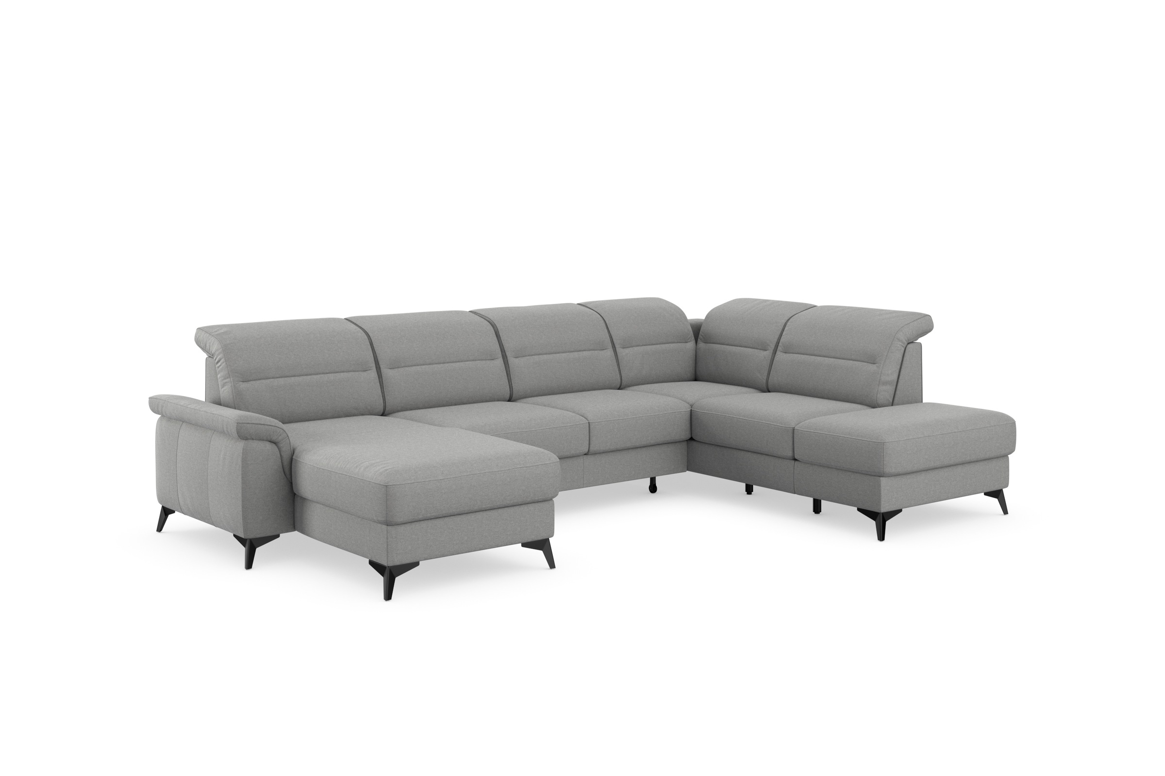 sit&more Wohnlandschaft »Sinatra U-Form«, optional mit Kopfteilverstellung und Armteilfunktion, Metallfüße