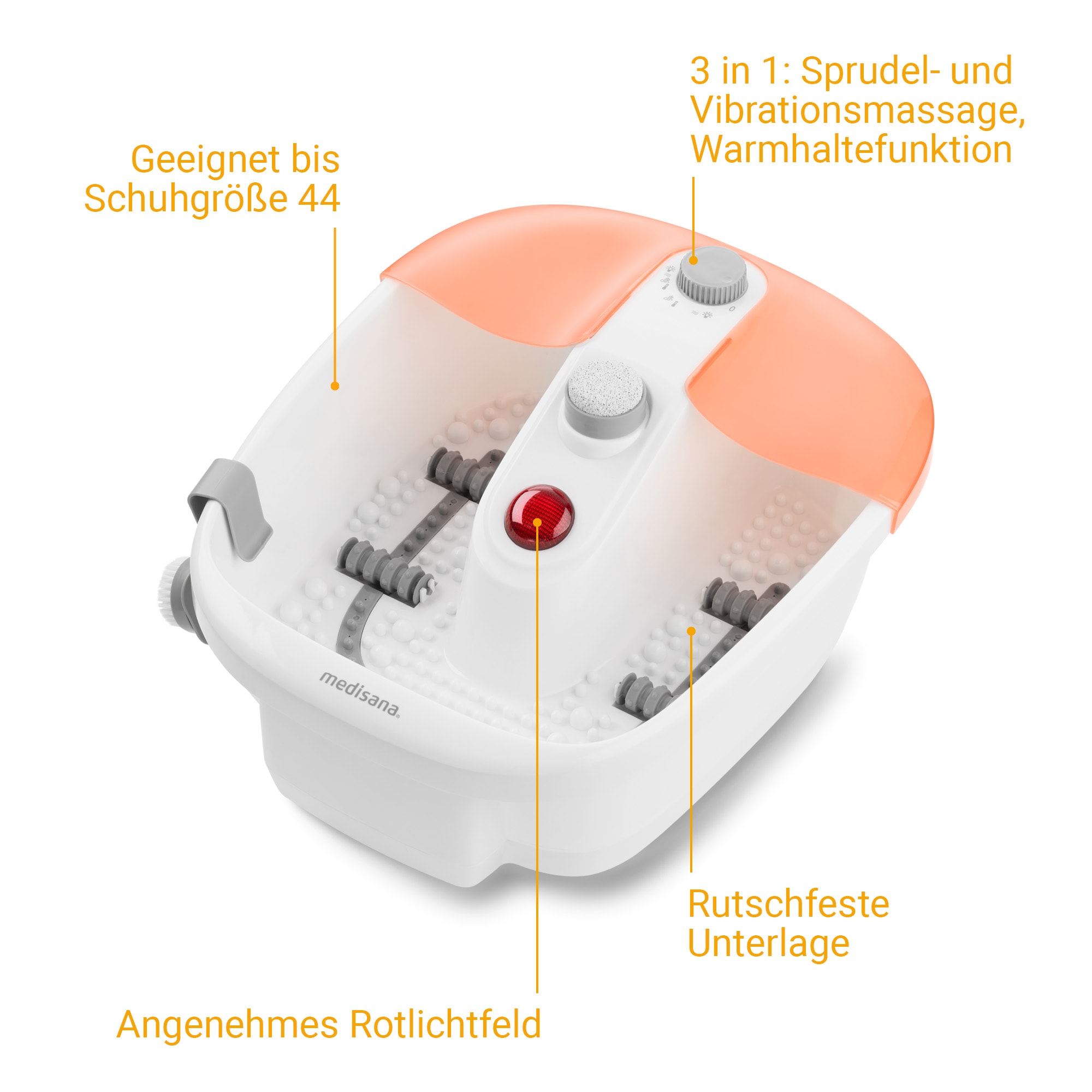 Medisana Fußbad »FS 883« Vibrationsmassage, Wärmefunktion, Sprudel-und Warmhaltefunktion