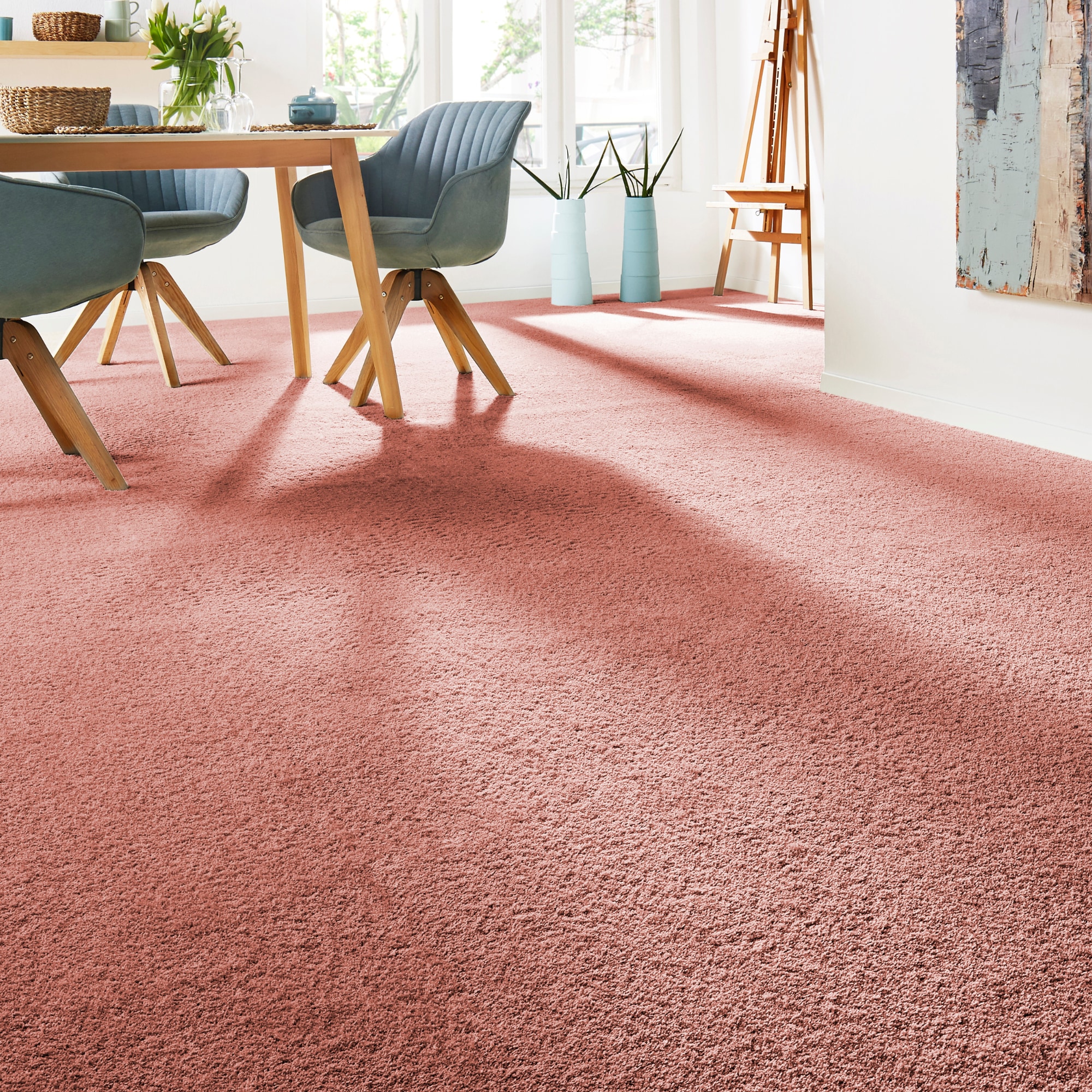 Andiamo Teppichboden »Veronay, Velours, Made in Belgium«, rechteckig, 6 mm Höhe, Uni Farben, Breite 400 cm oder 500 cm, strapazierfähig, pflegeleicht