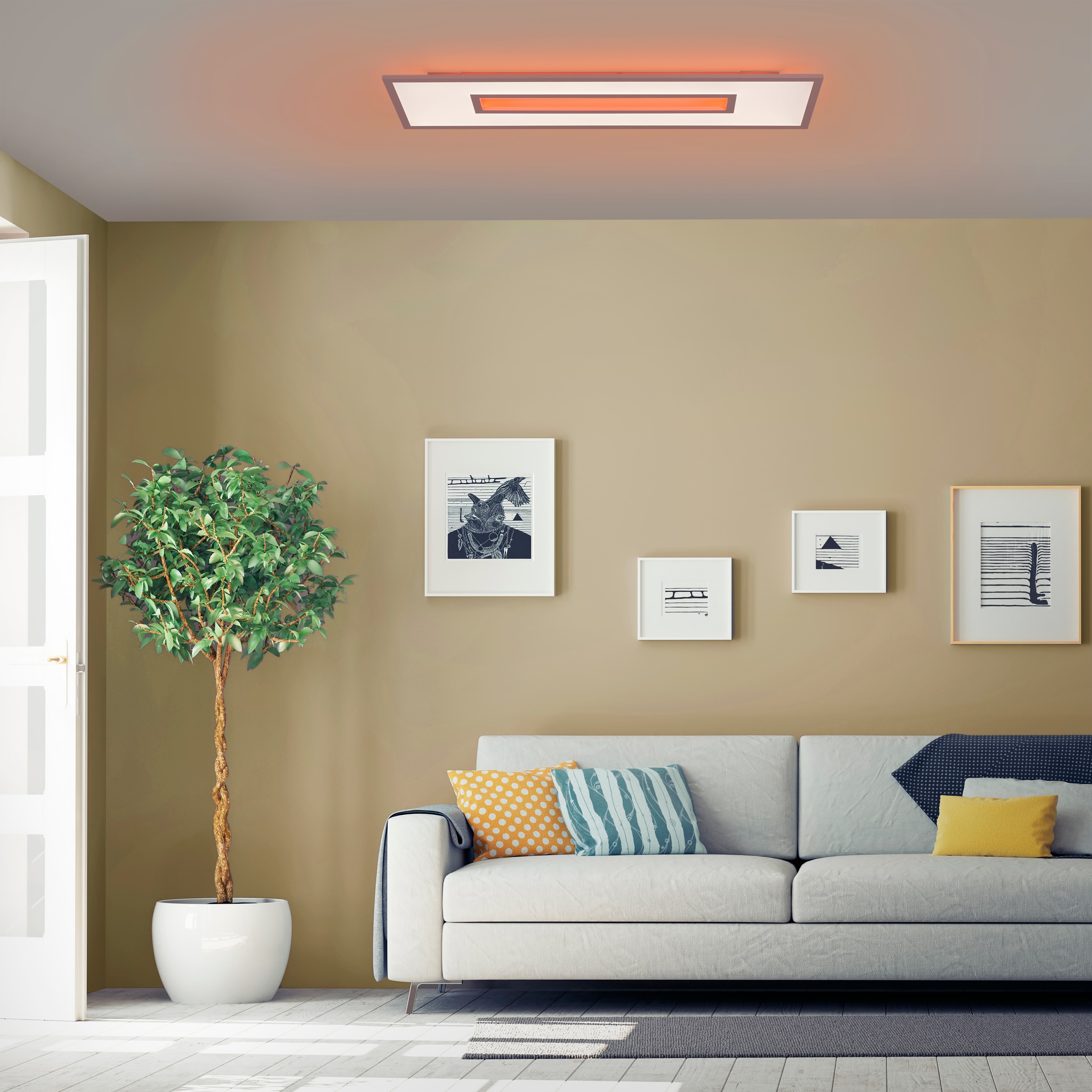 JUST LIGHT LED Deckenleuchte »RECESS«, 1 flammig, Leuchtmittel LED-Board-LE günstig online kaufen