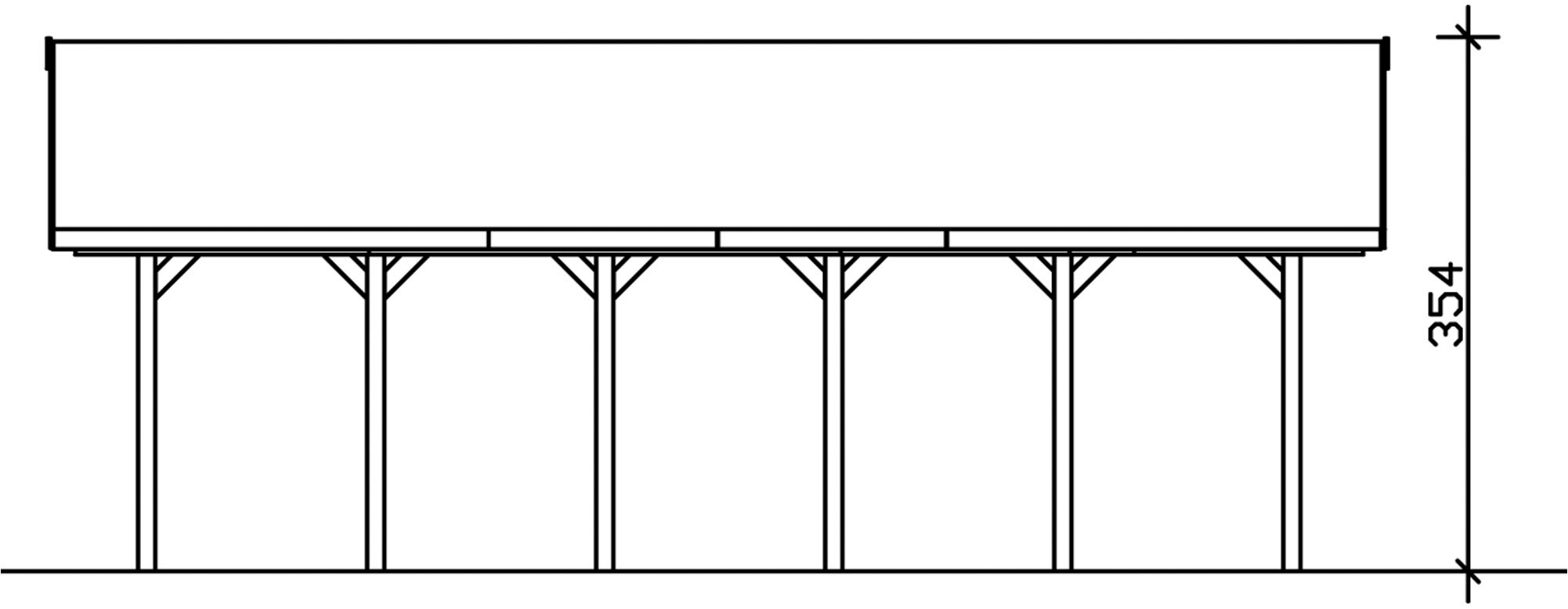 Skanholz Doppelcarport »Wallgau« Massivholz 530 cm Nussbaum mit roten Dachschindeln