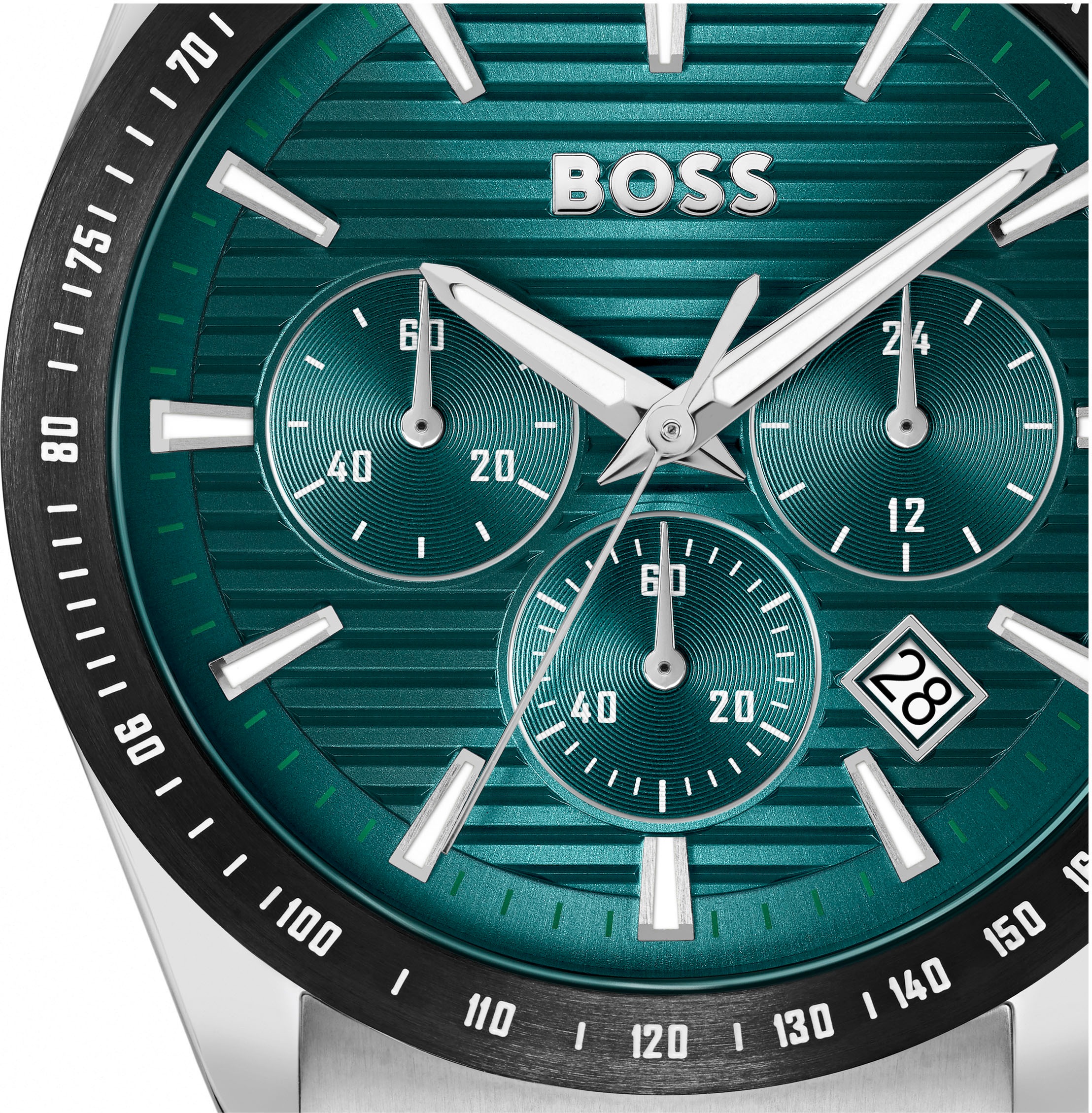 BOSS Chronograph »STRIKE CHRONO«, Quarzuhr, Armbanduhr, Herrenuhr, Edelstahlarmband, analog, Tag