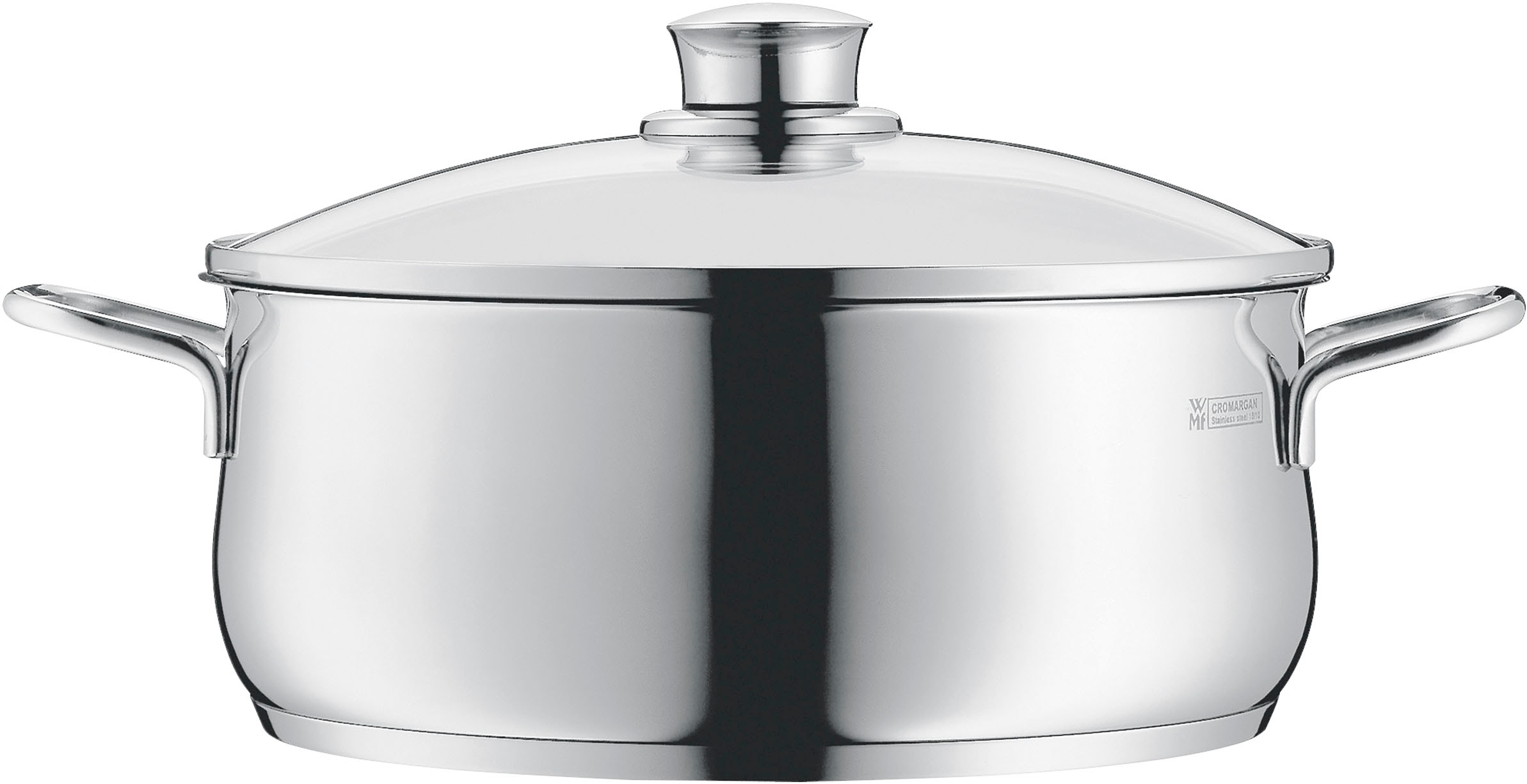 WMF Bratentopf »Diadem Plus«, Cromargan® Edelstahl Rostfrei 18/10, (2 tlg.), breiter Schüttrand, außergewöhnliches Design, spülmaschinengeeignet