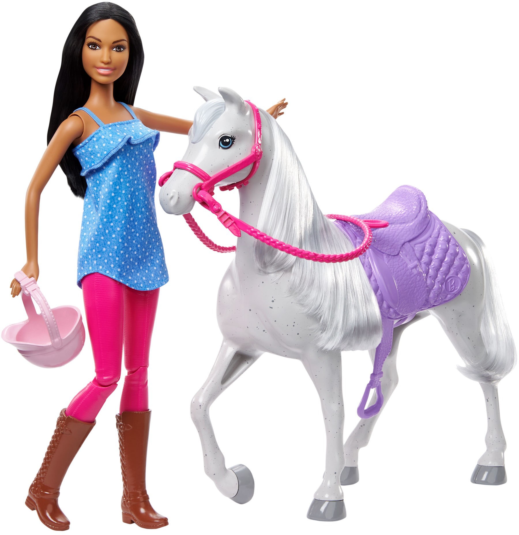 Barbie Anziehpuppe »Barbie-Puppe und Pferd«, mit Sattel, Zaumzeug und Zügeln