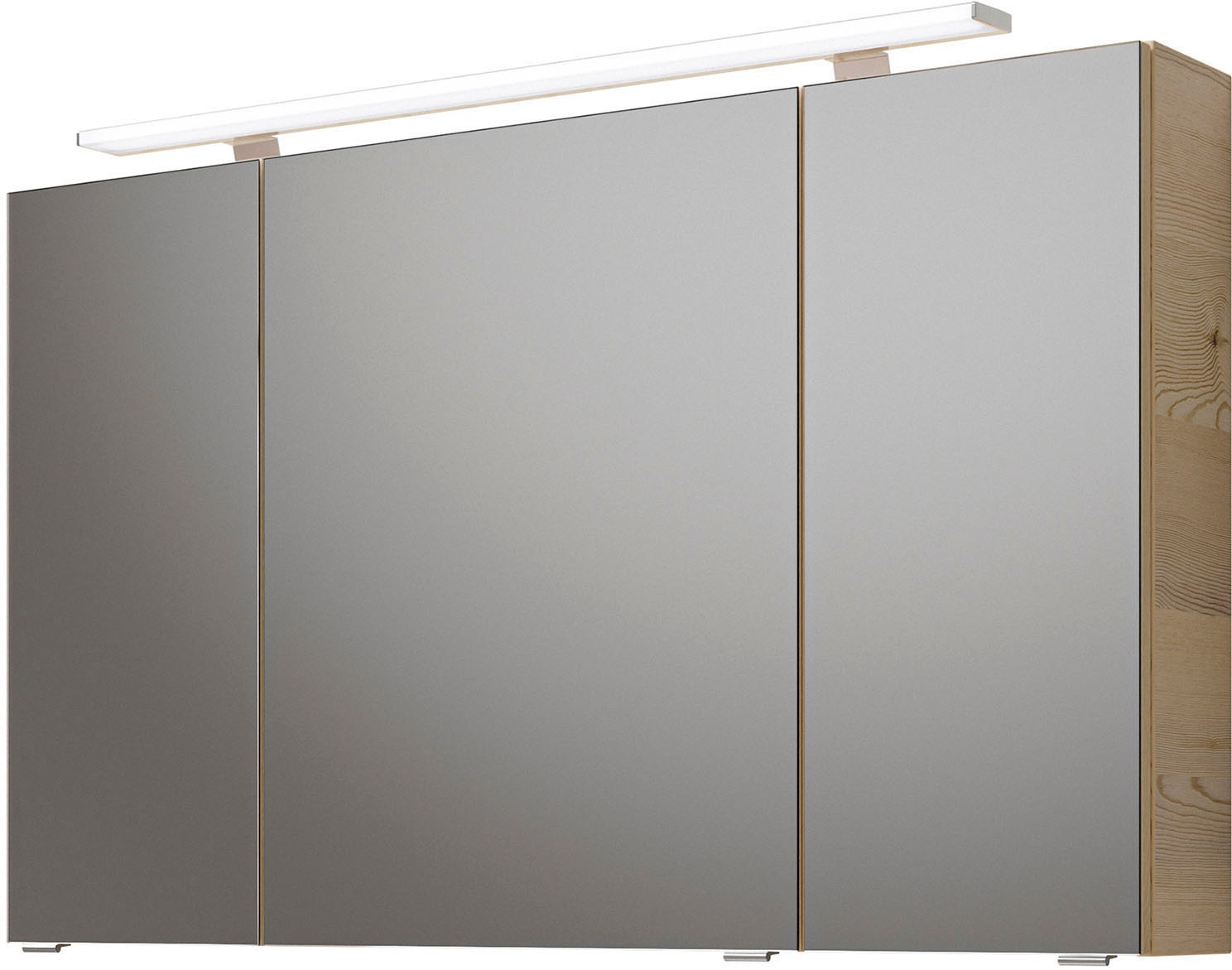 Saphir Badmöbel-Set »Serie 6025 2-teilig Mineralmarmor-Waschtisch mit LED-Spiegelschrank«, (2 St.), Waschplatz 117cm breit, 2 Schubladen, 3 Spiegel-Türen, inkl Türdämpfer