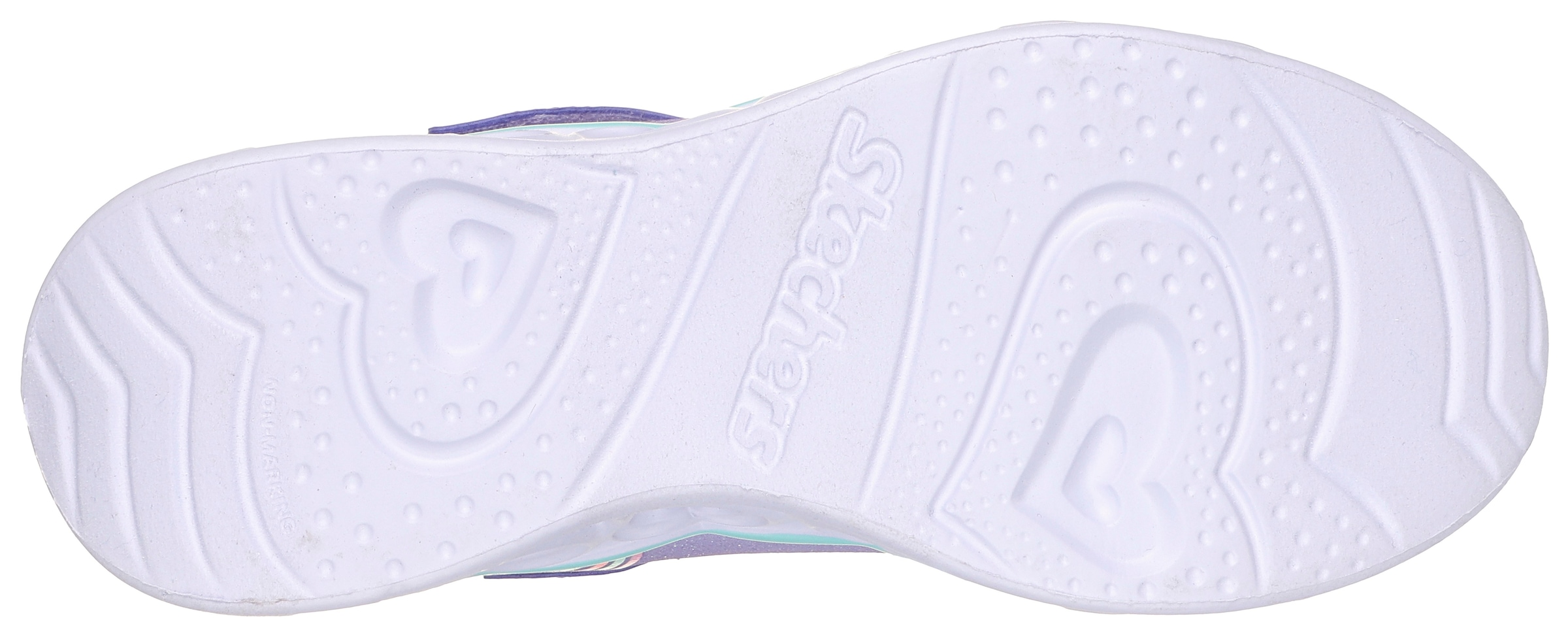 Skechers Sneaker »HEART LIGHTS«, Freizeitschuh, Klettschuh, Blinkschuh mit buntem Regenbogen Stitching