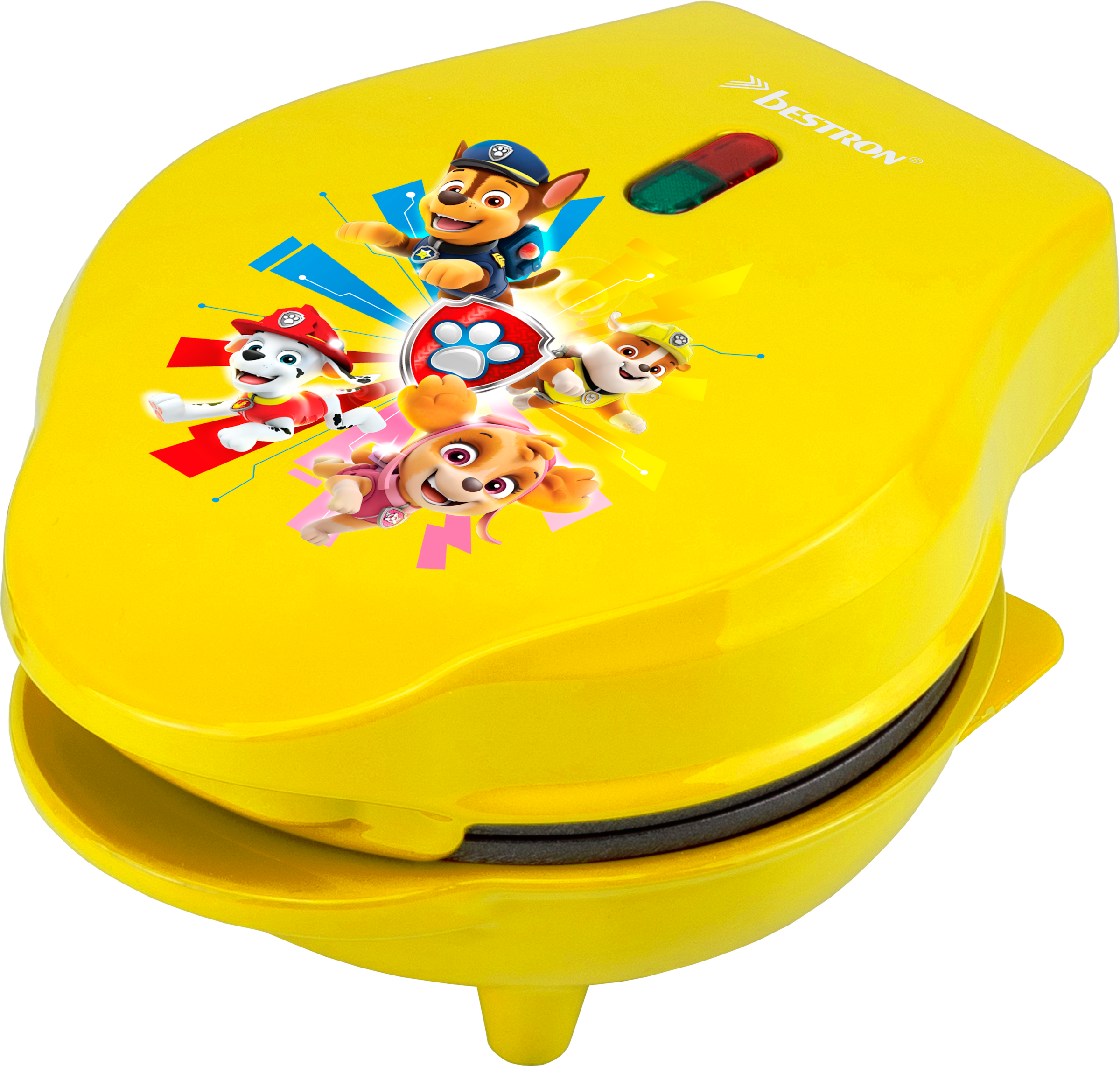 bestron Waffeleisen »APP500Y Paw Patrol«, 550 W, im einzigart. Design, für Kindergeburtst., Ostern & Weihnachten., Gelb