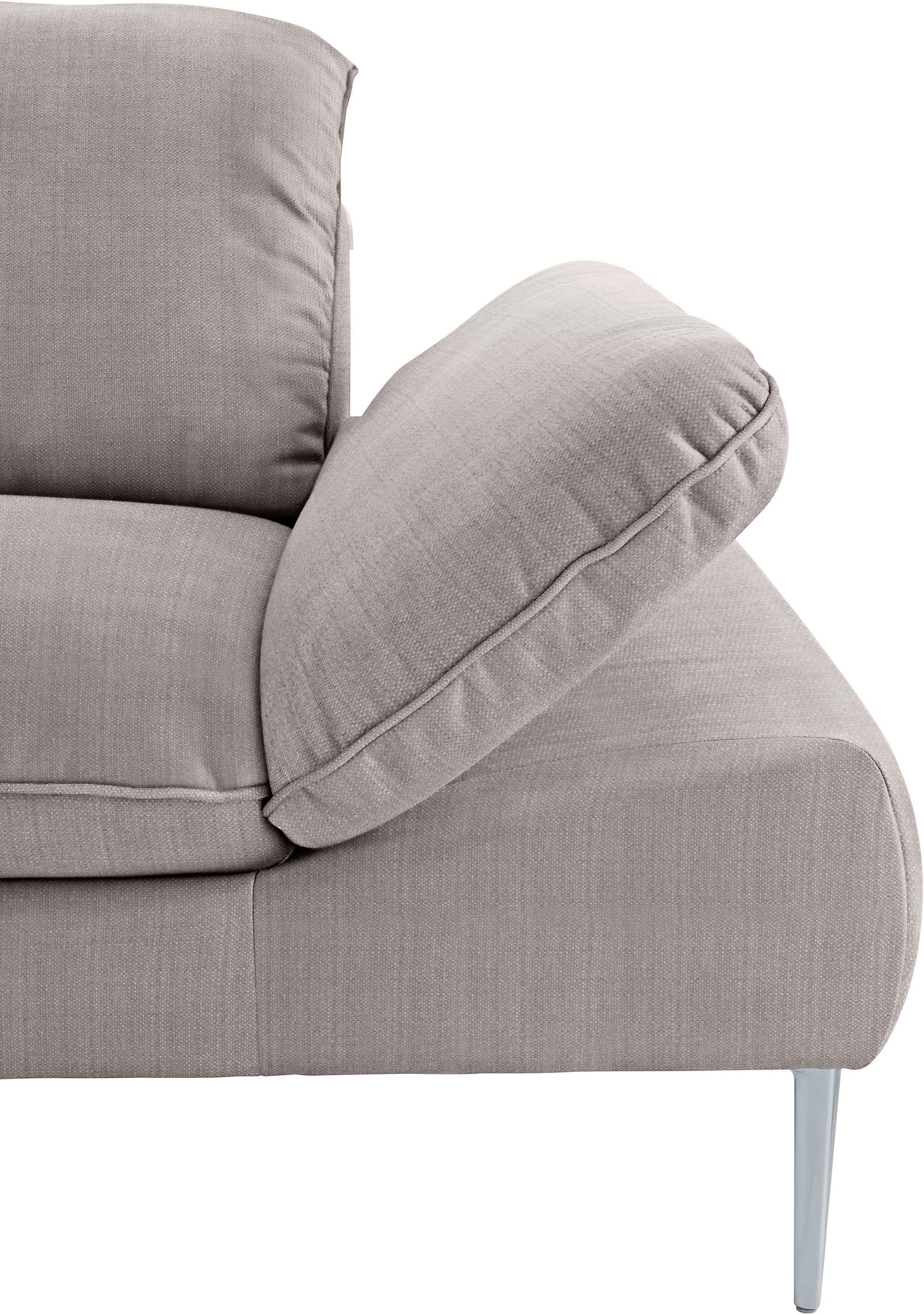 W.SCHILLIG Ecksofa »enjoy&MORE, Designsofa, elegant und bequem, L-Form«, mit Sitztiefenverstellung, Füße silber matt, Breite 310 cm