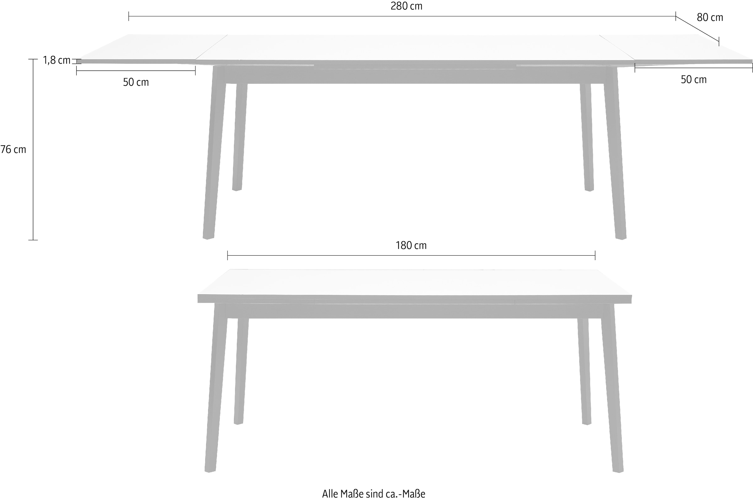 Hammel Furniture Esstisch »Basic by Hammel Single«, 180(280)x80 cm,  Tischplatte aus Melamin und Gestell in Massivholz auf Rechnung kaufen