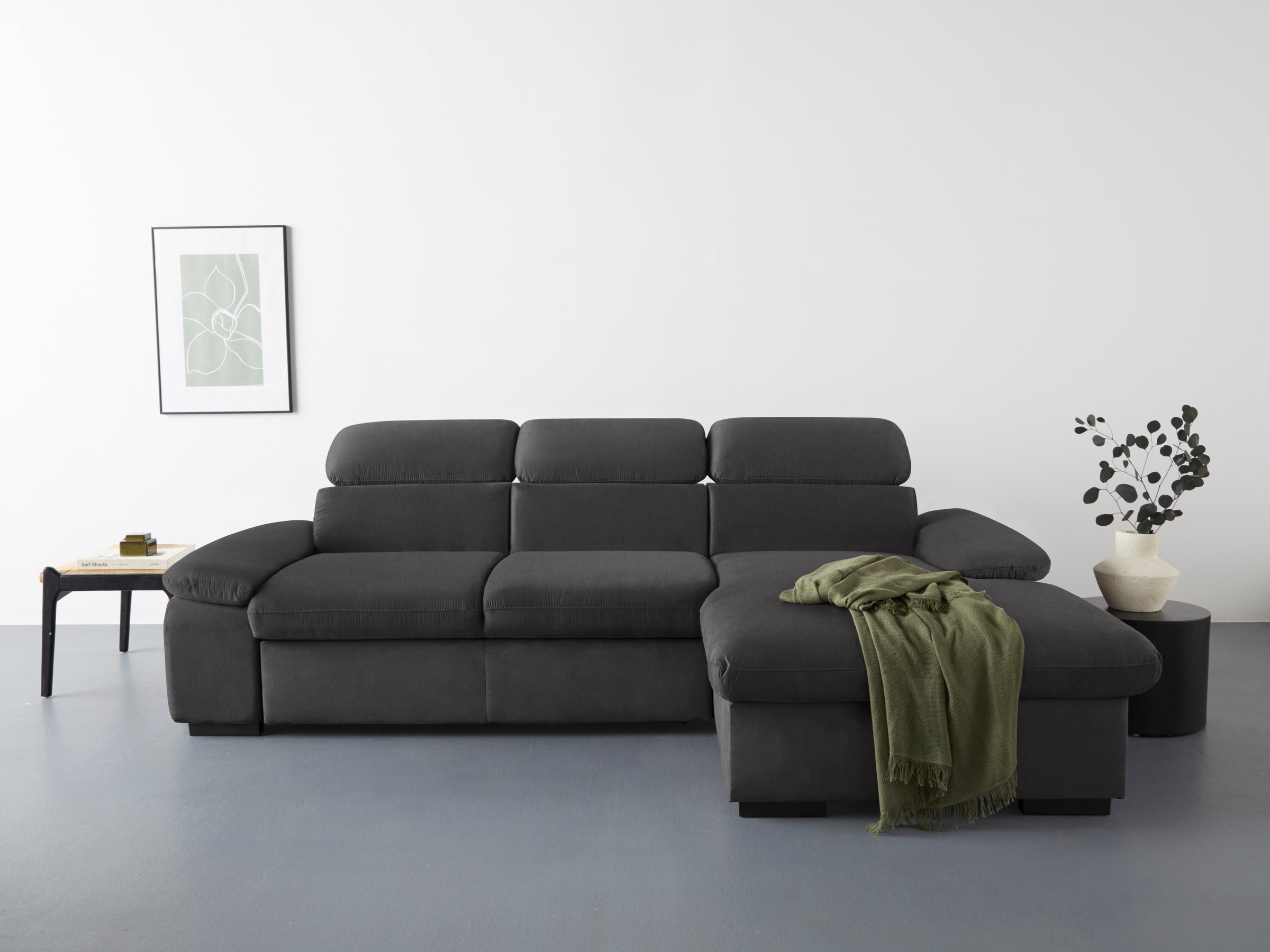 COTTA Ecksofa »Lola L-Form mit Kopfteilfunktion & Hocker«, (Set, mit Hocker günstig online kaufen