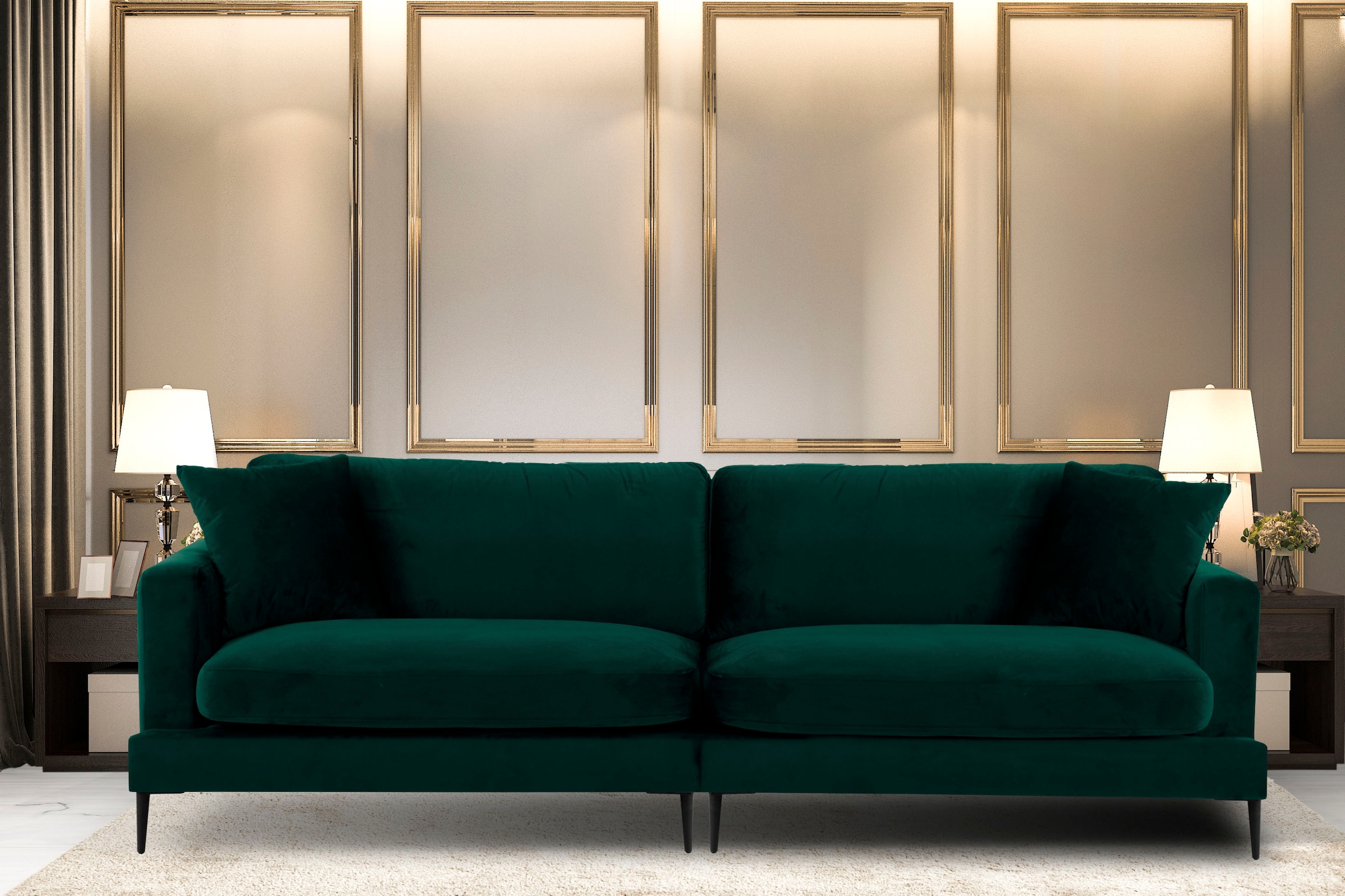 Home affaire Big-Sofa »Cozy elegantes Designsofa, Maße B/T/H: 252/97/80 cm« günstig online kaufen