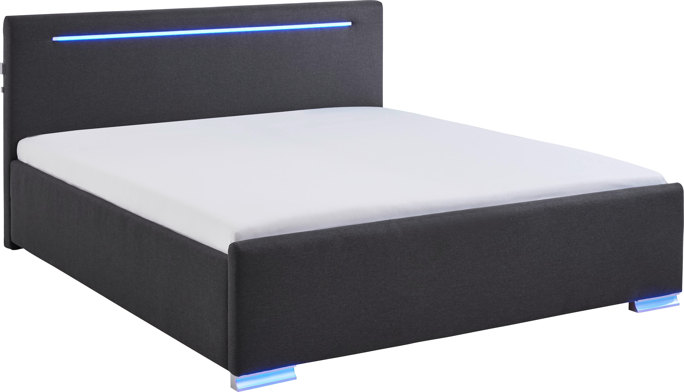 meise.möbel Polsterbett »Las Vegas III mit LED-Beleuchtung und USB-Anschluss«, erhältlich in den Breiten 140 & 180cm