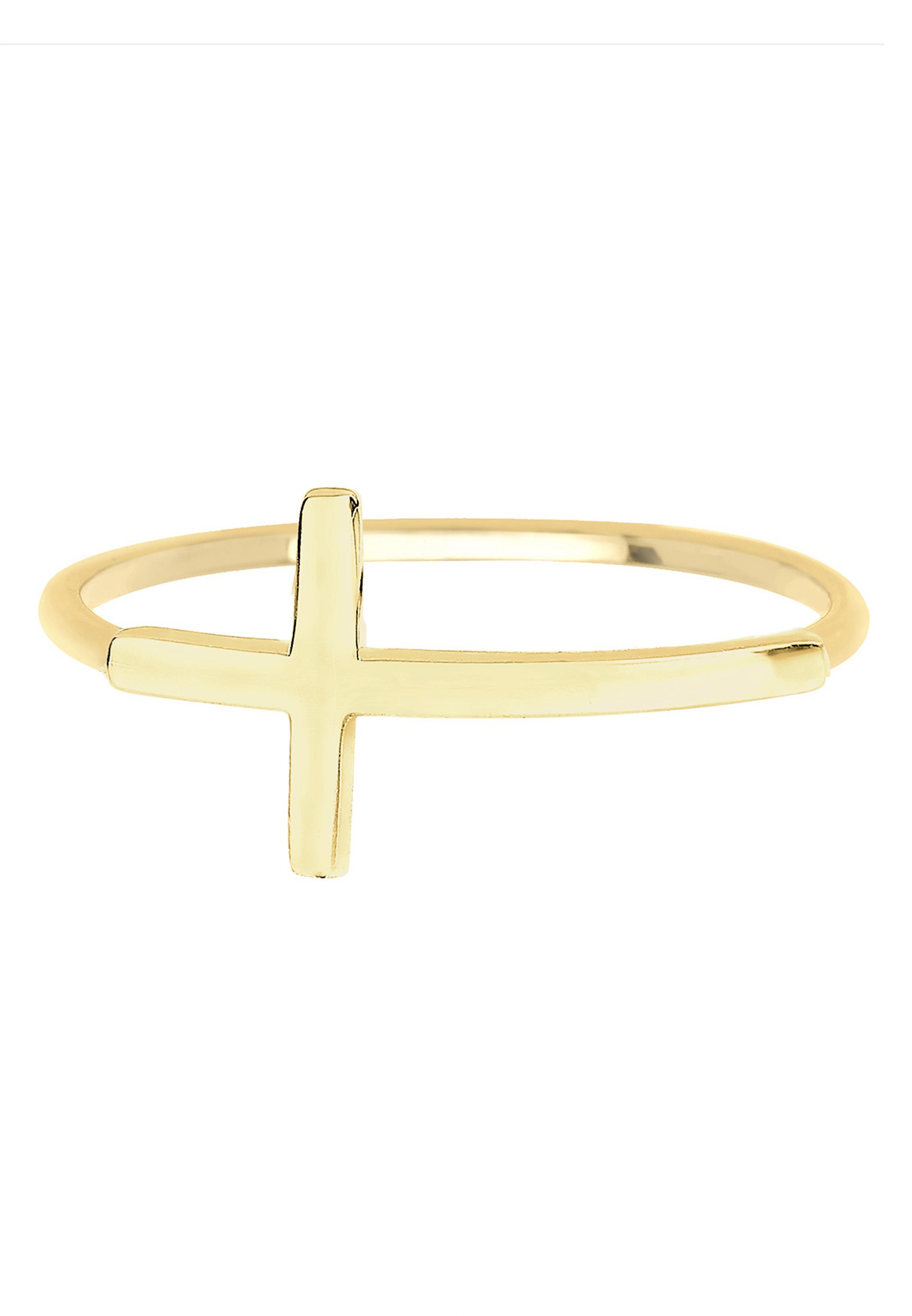 Elli Premium Fingerring »Ring Kreuz 375 Gelbgold«