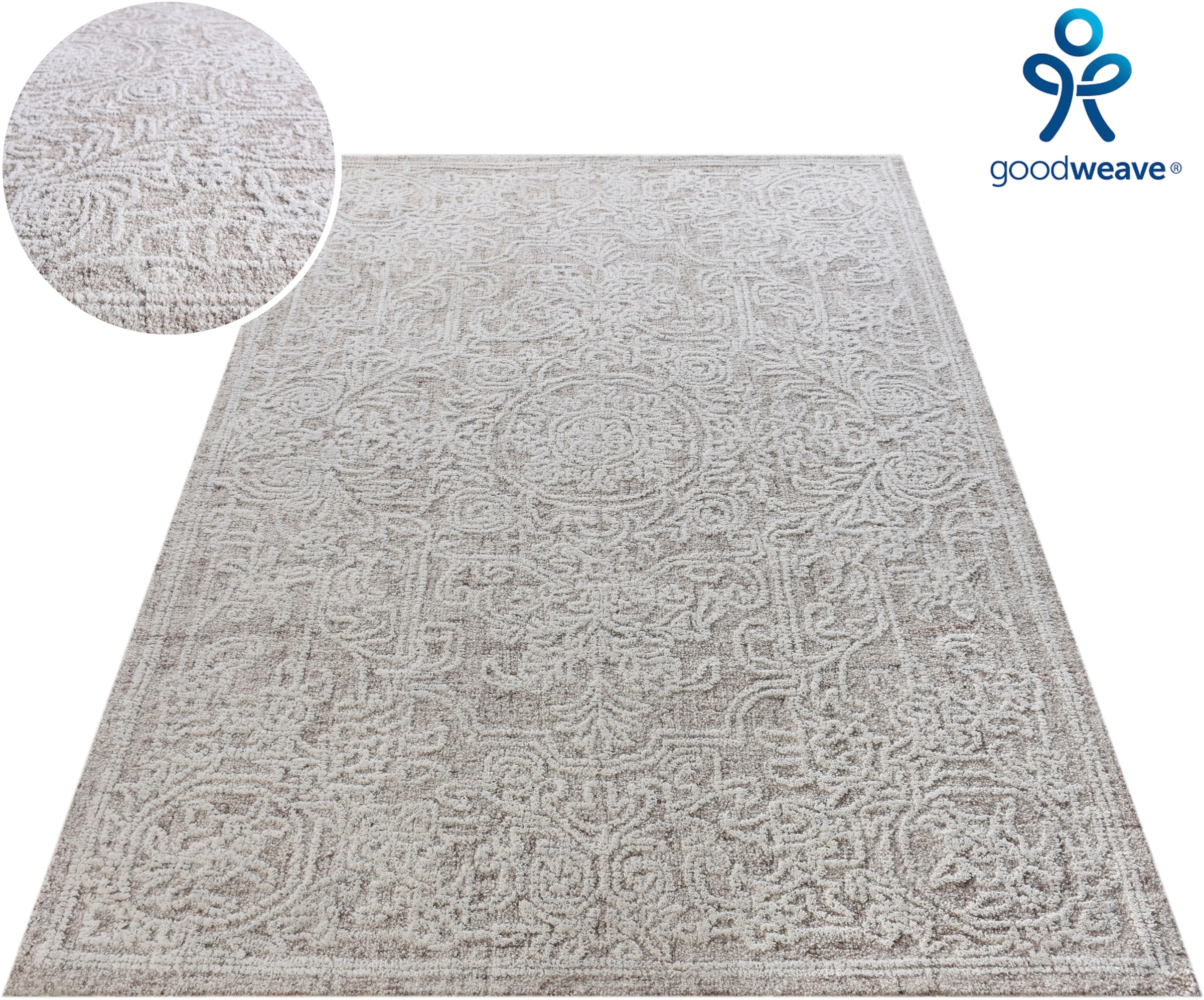 my home Wollteppich »Umea, handgefertigt, Wolle, Hoch-Tief-Struktur« rechte günstig online kaufen